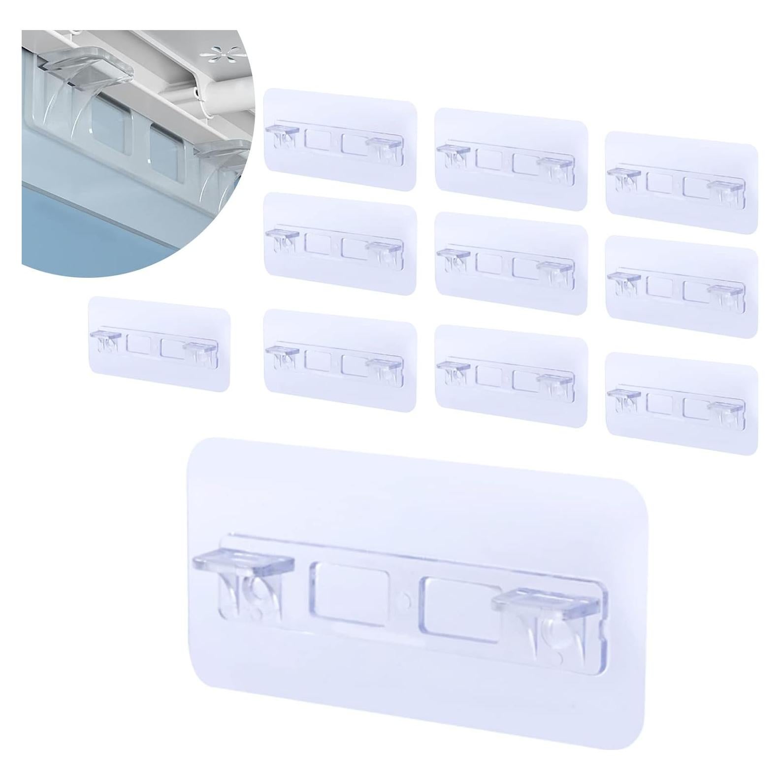 10 Soportes Adhesivos para Estantes UAIAGM - Sin Taladro, Transparentes