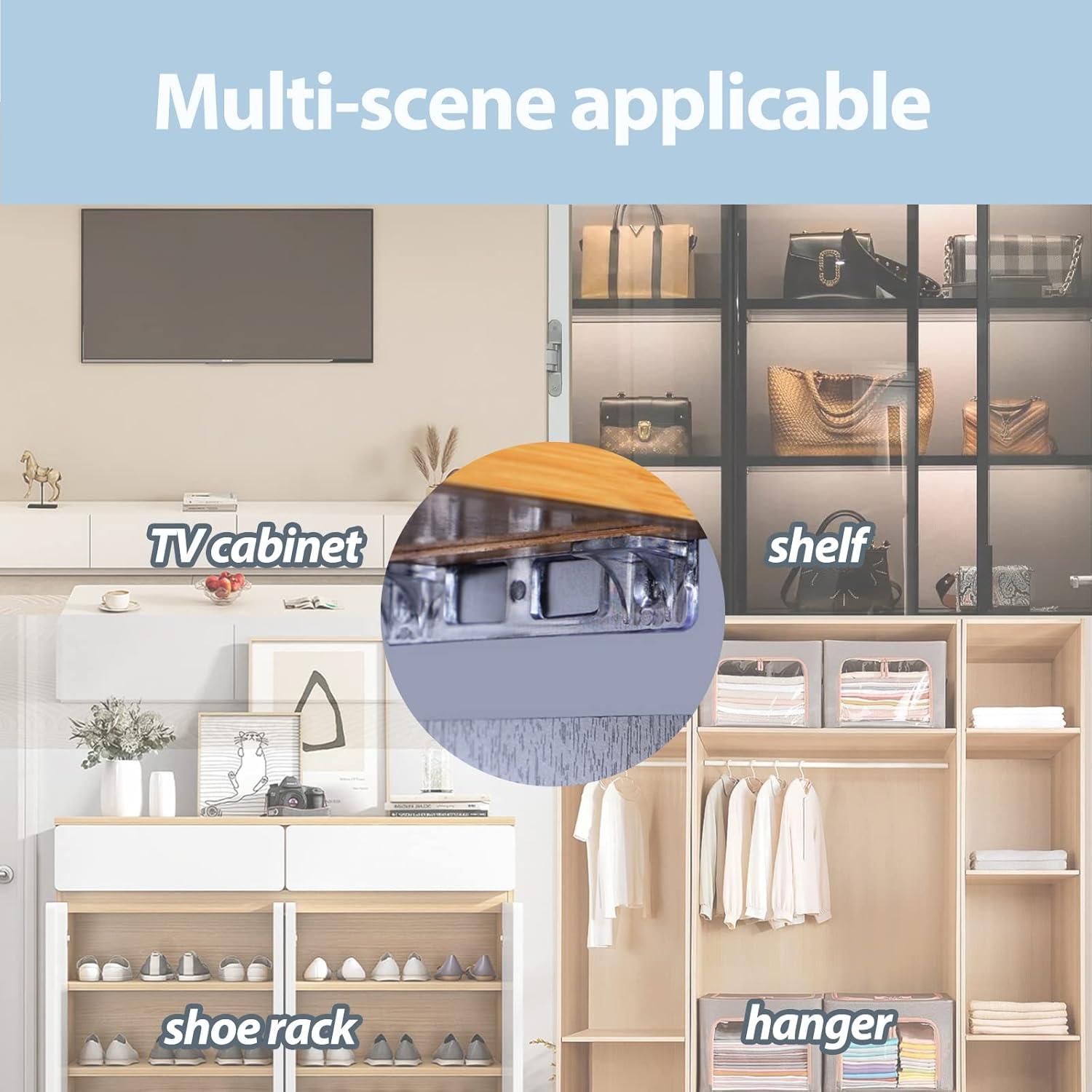 10 Soportes Adhesivos para Estantes UAIAGM - Sin Taladro, Transparentes