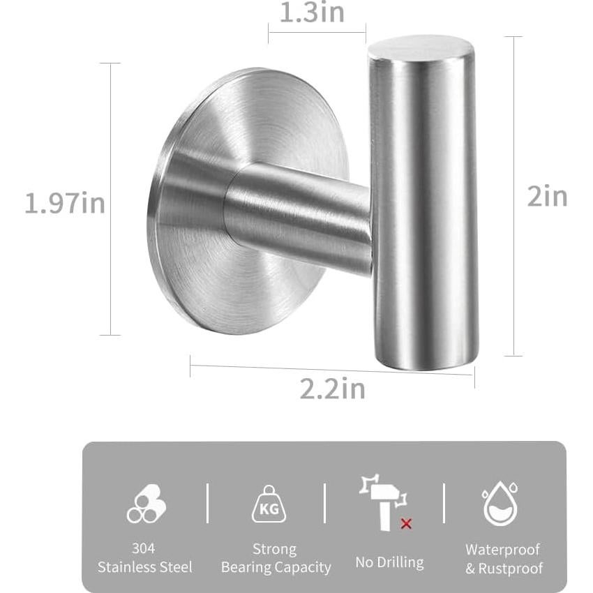 Ganchos para Toallas Vuzvuv de Acero Inoxidable 2 Pcs