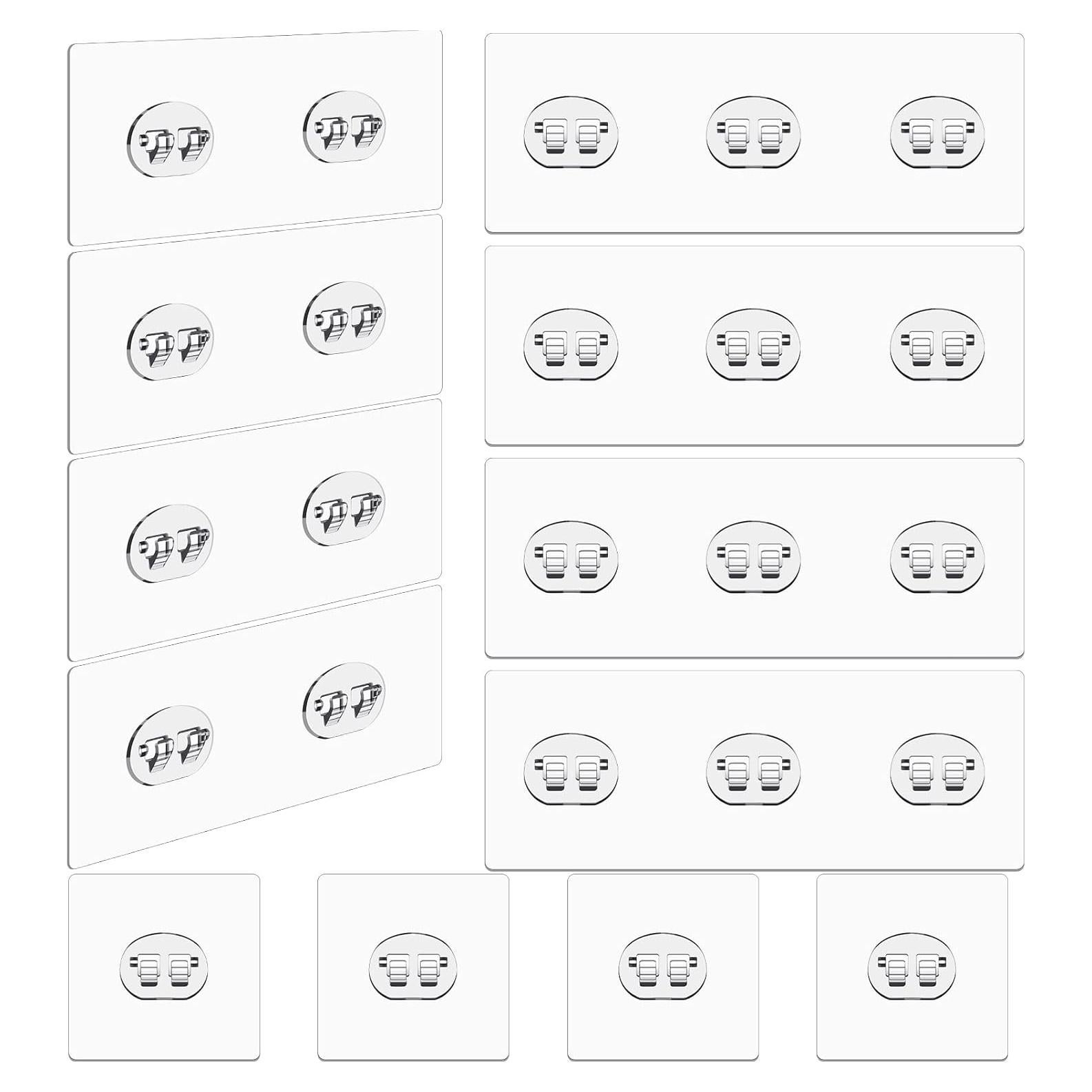 Paquete de 12 Ganchos Adhesivos Yulejo Transparentes 10 kg