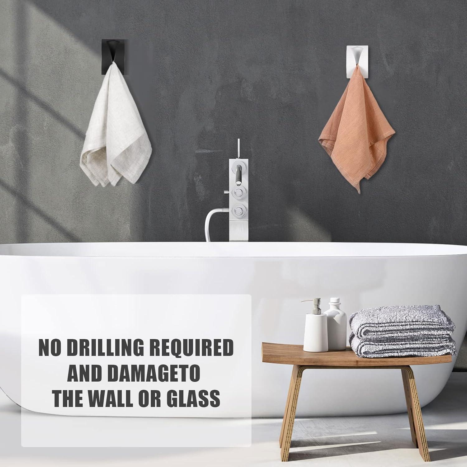 Soporte de Toalla Autoadhesivo Boao de Acero Inoxidable 4 Pcs