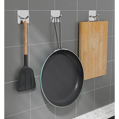 Ganchos Adhesivos VIVII 6 Pack Acero Inoxidable 1.36 kg