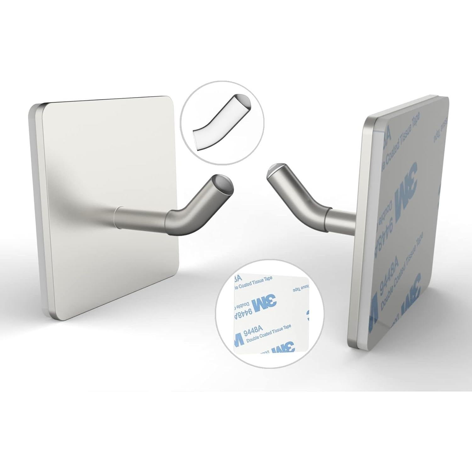 Ganchos Adhesivos VIVII 6 Pack Acero Inoxidable 1.36 kg