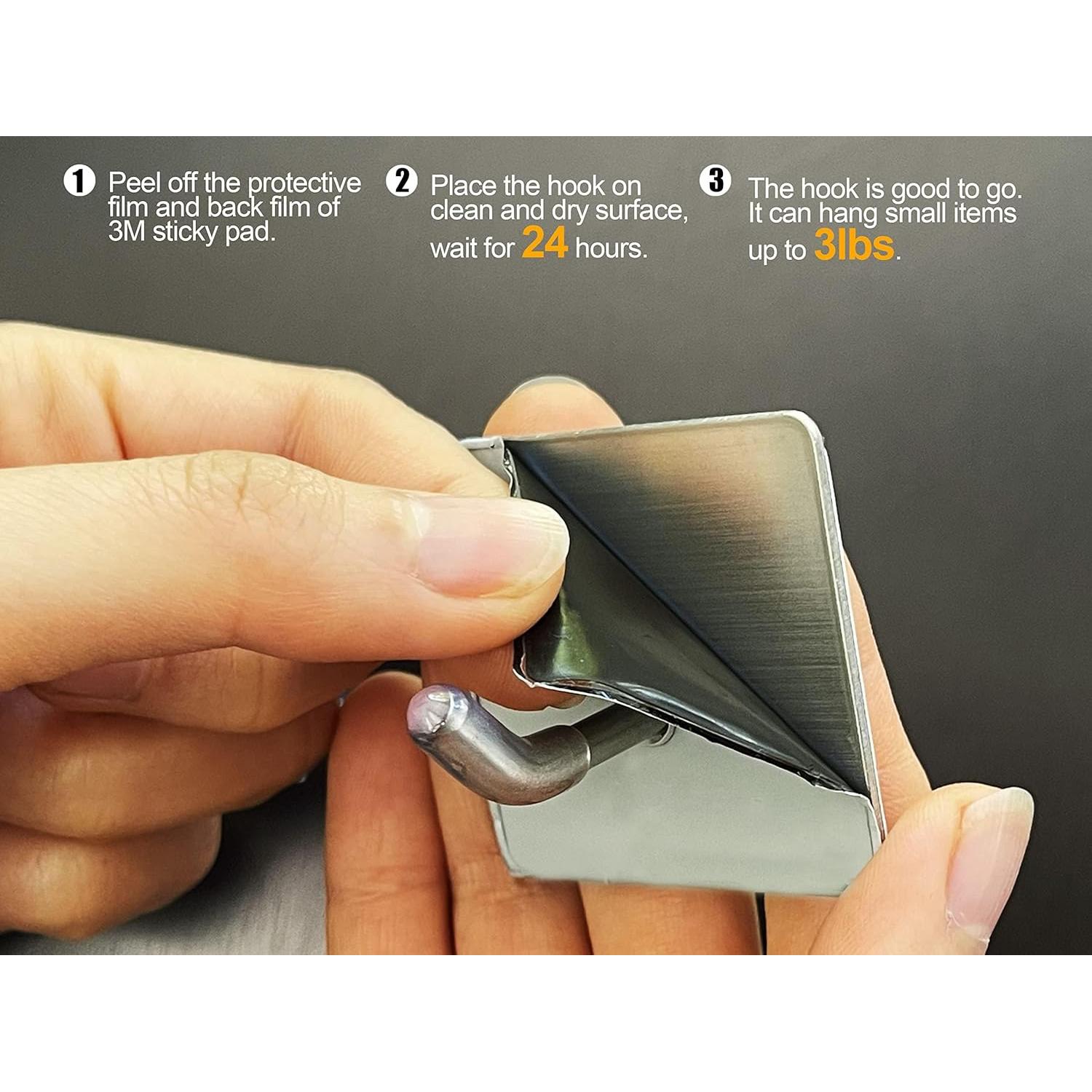 Ganchos Adhesivos VIVII 6 Pack Acero Inoxidable 1.36 kg