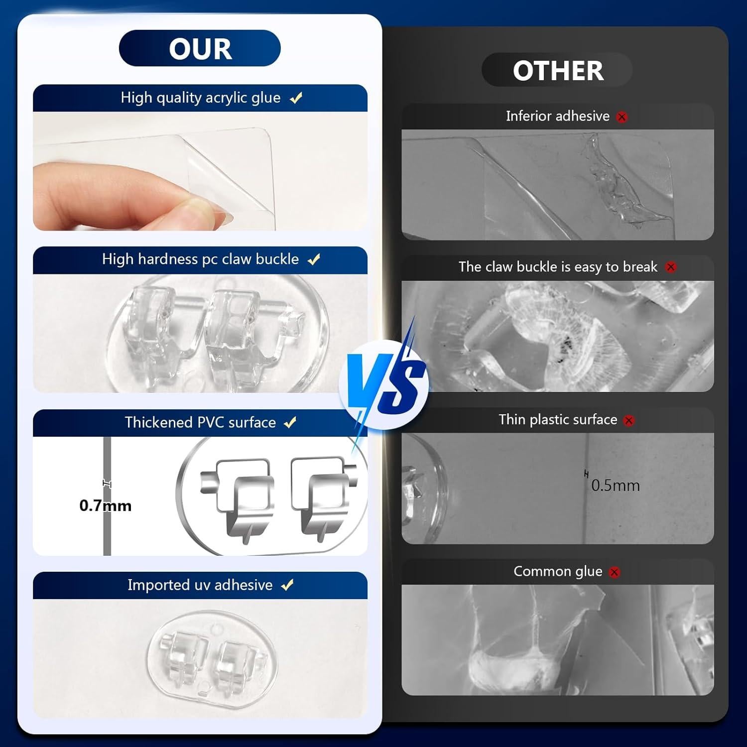 FGSAEOR Estante de Ducha Adhesivo Transparente 4 Piezas