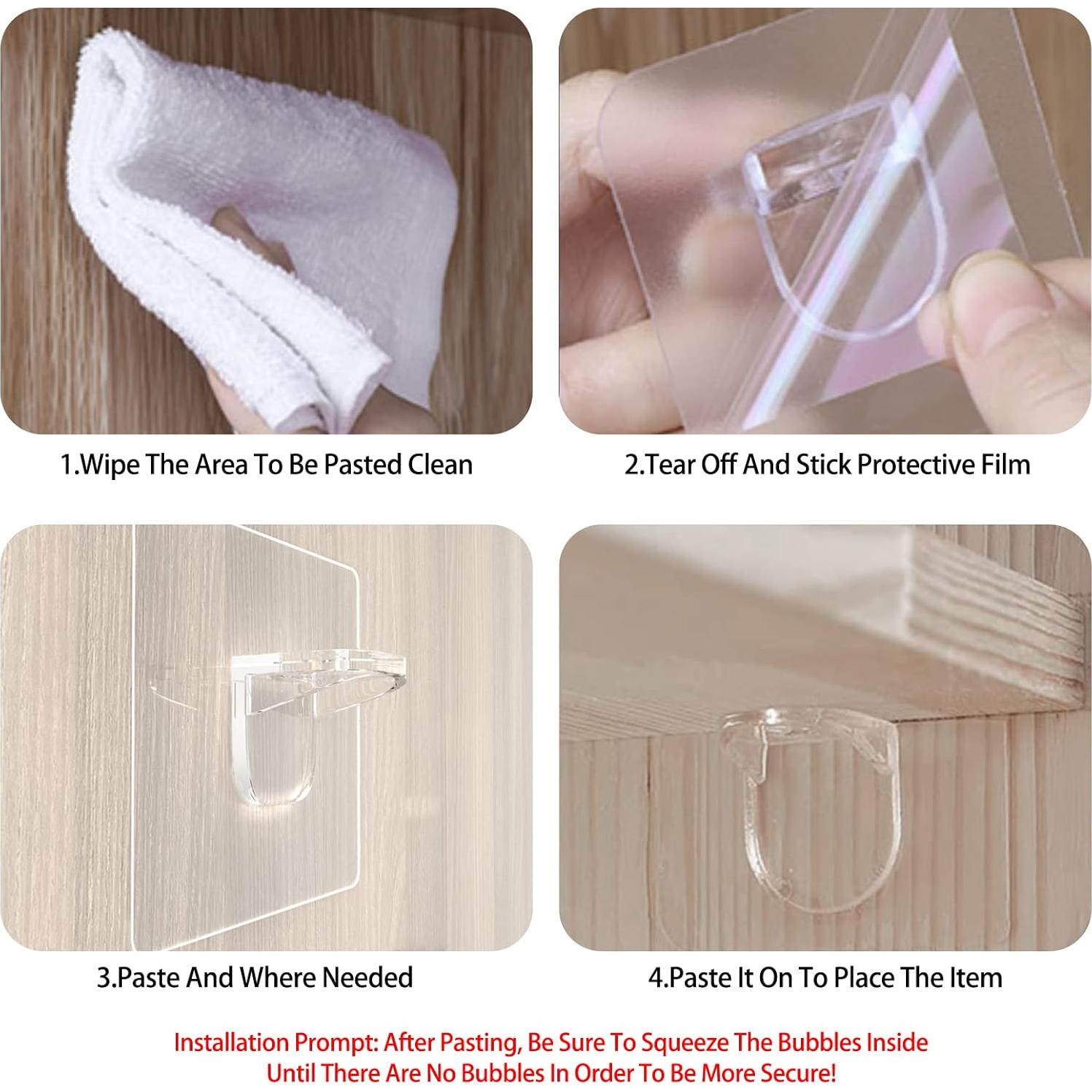 Soporte de Estante Adhesivo AccEncyc 12 Piezas 6.8 kg