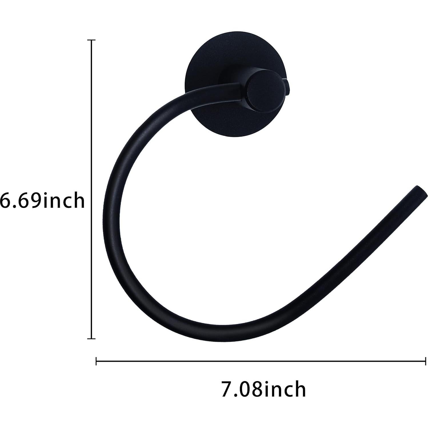 Anillo de Toalla Adhesivo Tfulad Acero Inoxidable Negro 16.5cm