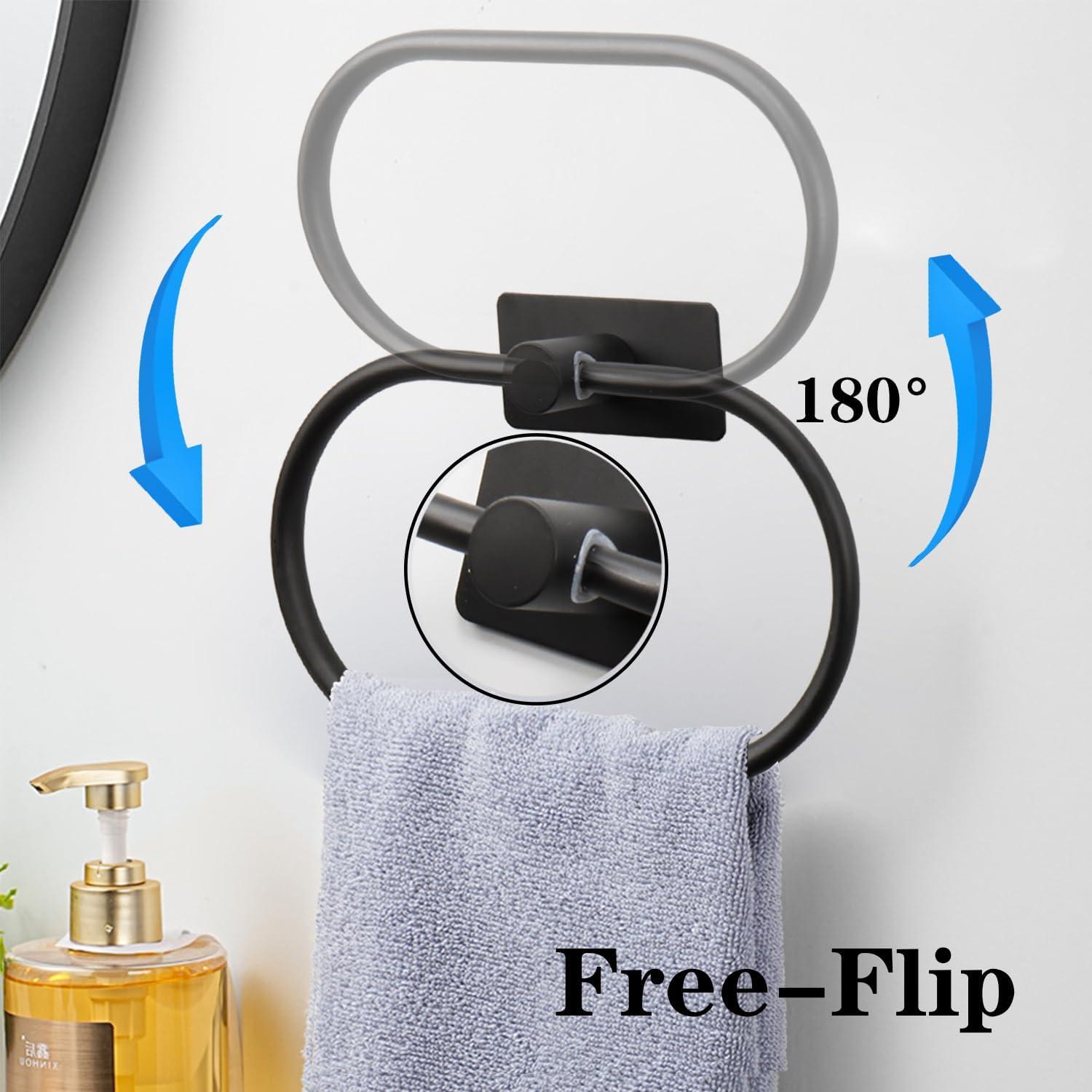 Anillo de Toalla Ovalado Vanloory Autoadhesivo Acero Inoxidable