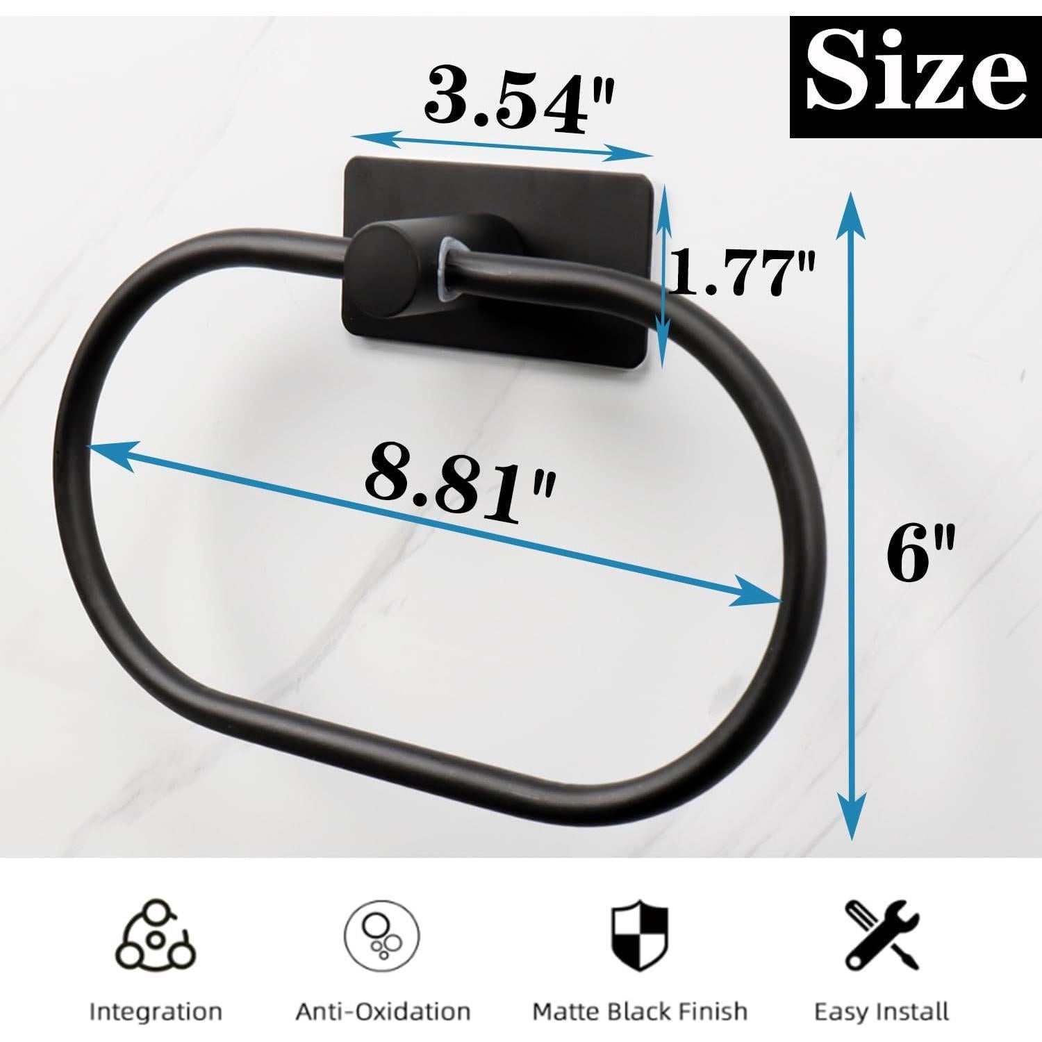 Anillo de Toalla Ovalado Vanloory Autoadhesivo Acero Inoxidable