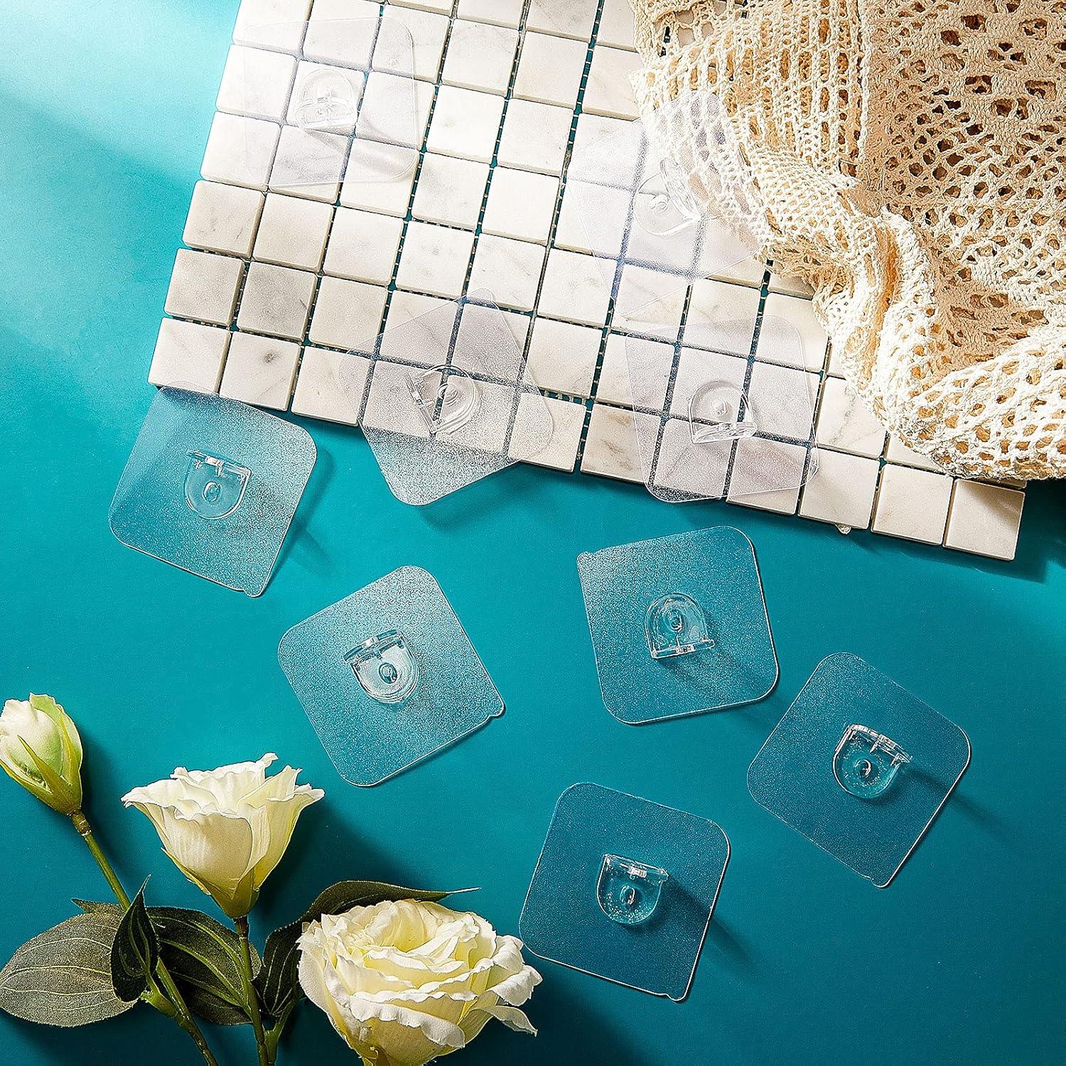 60 Soportes de Estante Autoadhesivos Jetec 6x6 cm para Gabinetes