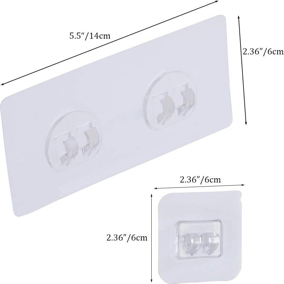 Ganchos Adhesivos para Ducha LAIGOO 8 Pcs Reemplazo 13.97x5.99 cm