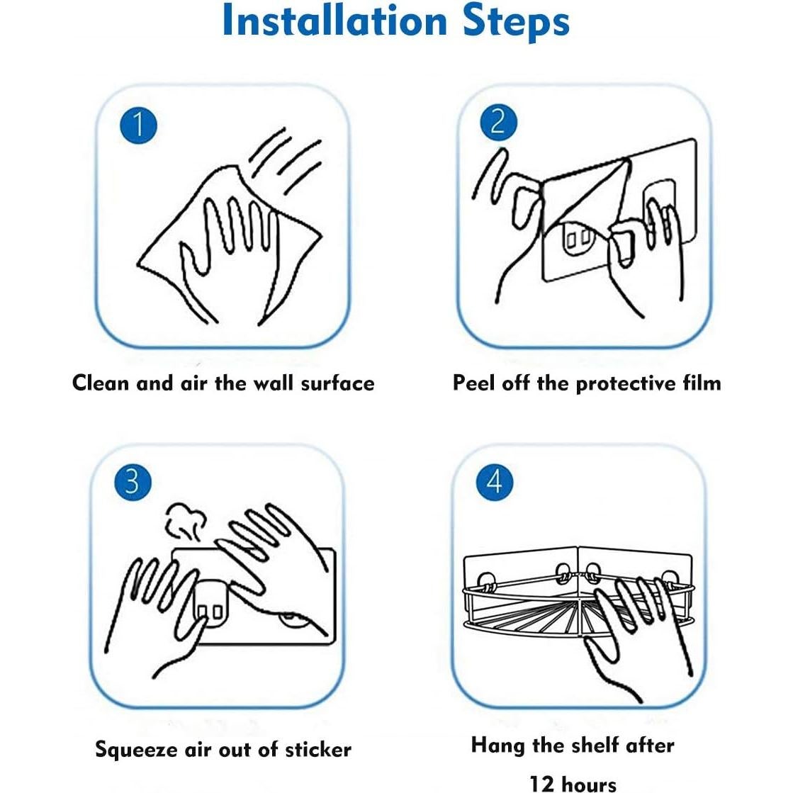 Ganchos Adhesivos para Ducha LAIGOO 8 Pcs Reemplazo 13.97x5.99 cm