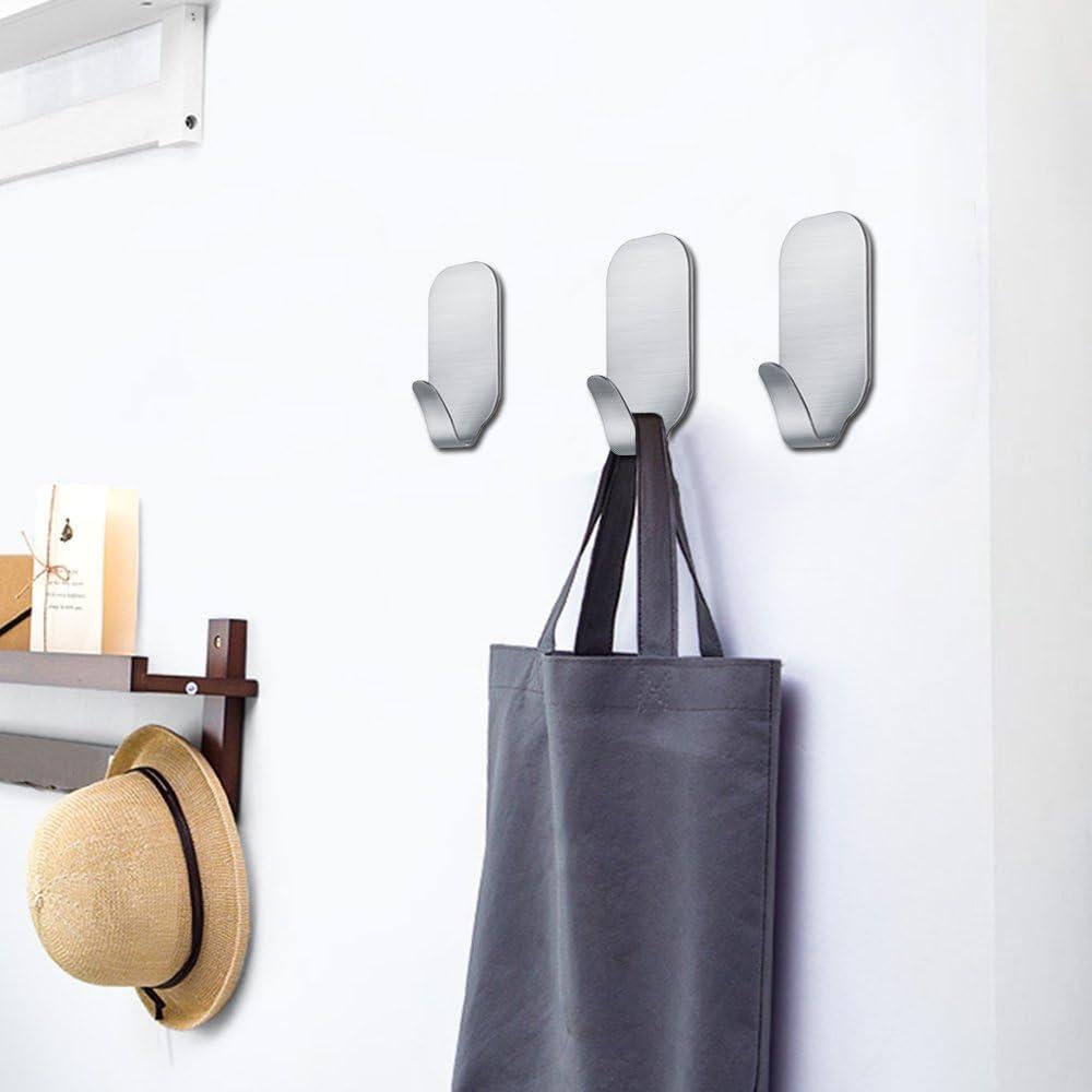 Ganchos Adhesivos FOTYRIG de Acero Inoxidable - 16 Paquetes