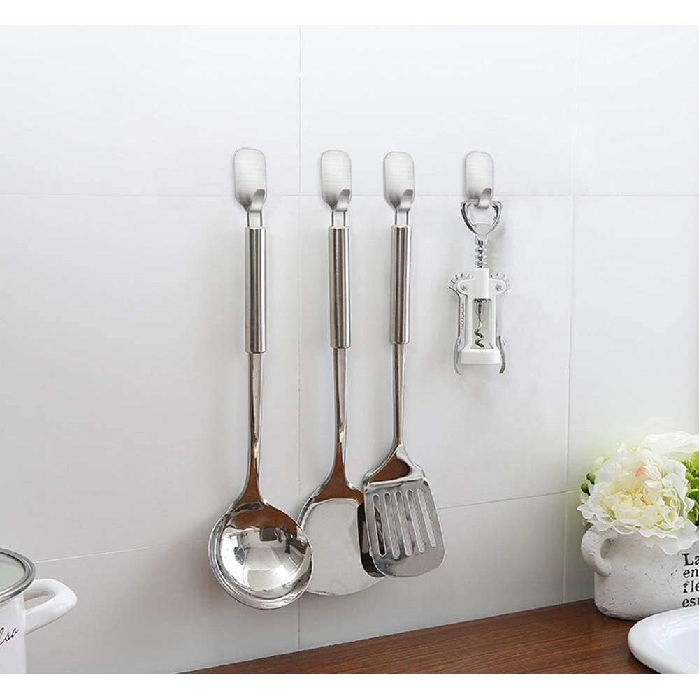 Ganchos Adhesivos FOTYRIG de Acero Inoxidable - 16 Paquetes