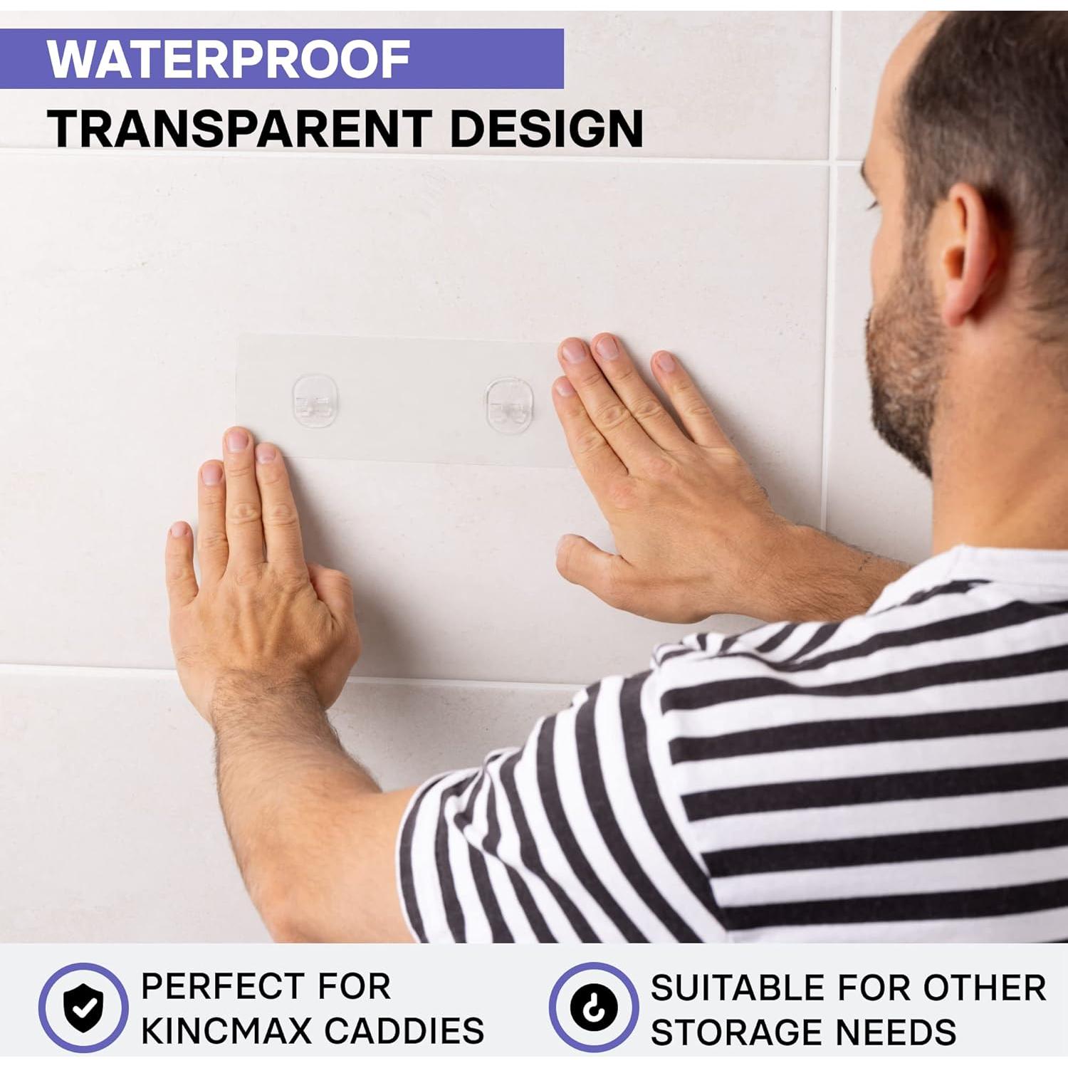 Adhesivos Transparentes KINCMAX para Caddy de Ducha - 2 Piezas
