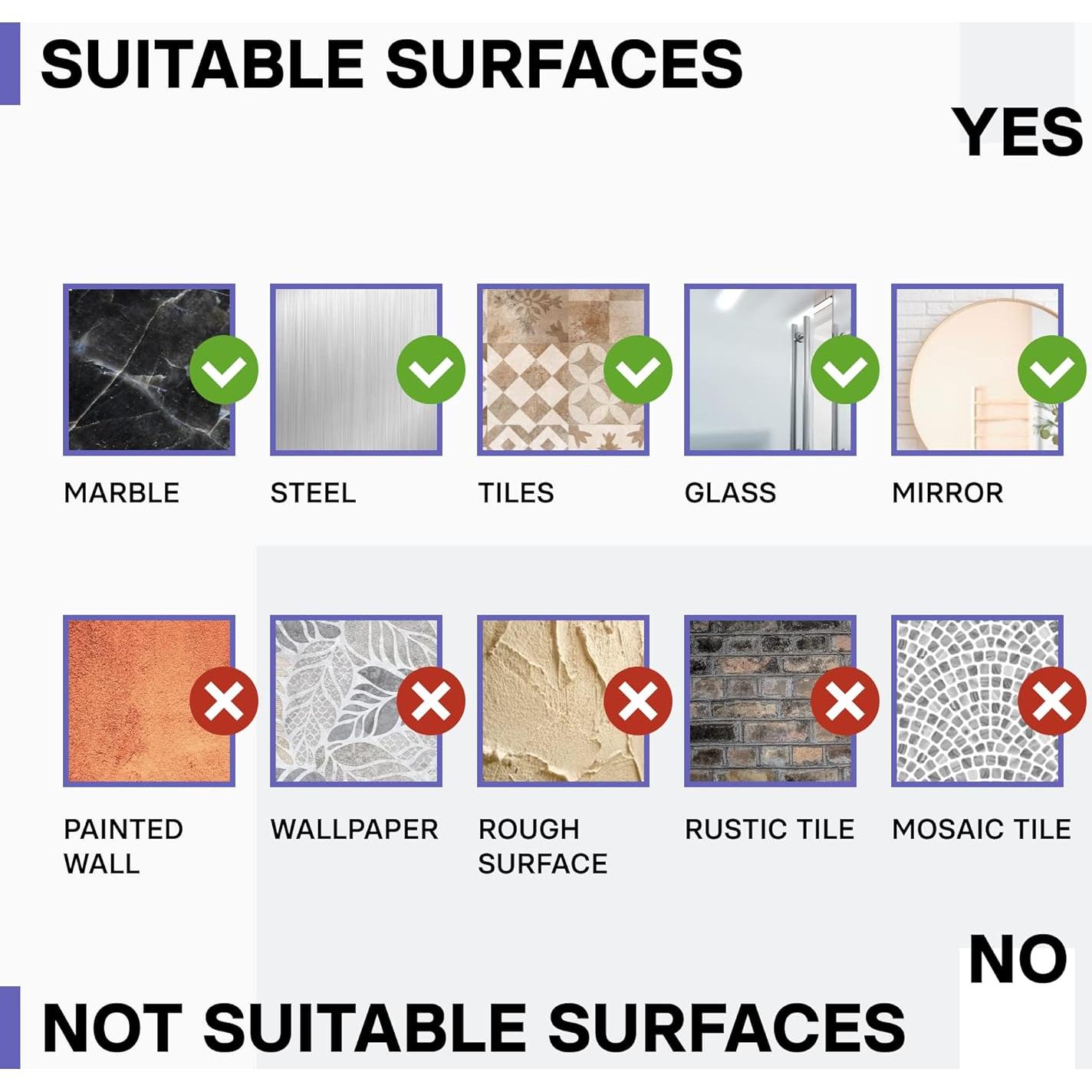 Adhesivos Transparentes KINCMAX para Caddy de Ducha - 2 Piezas