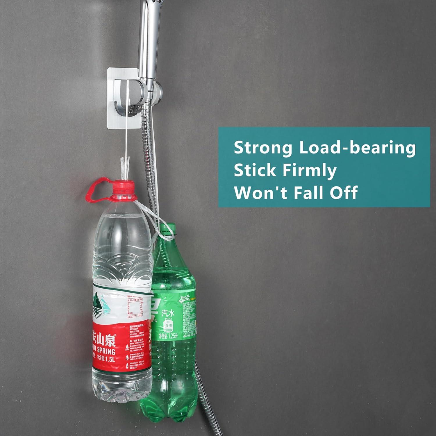 Soporte de Cabezal de Ducha Ajustable Adhesivo Plata - GwernKB