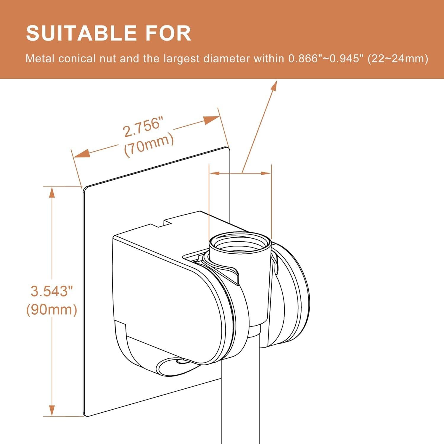 Soporte de Cabezal de Ducha Ajustable Adhesivo Plata - GwernKB