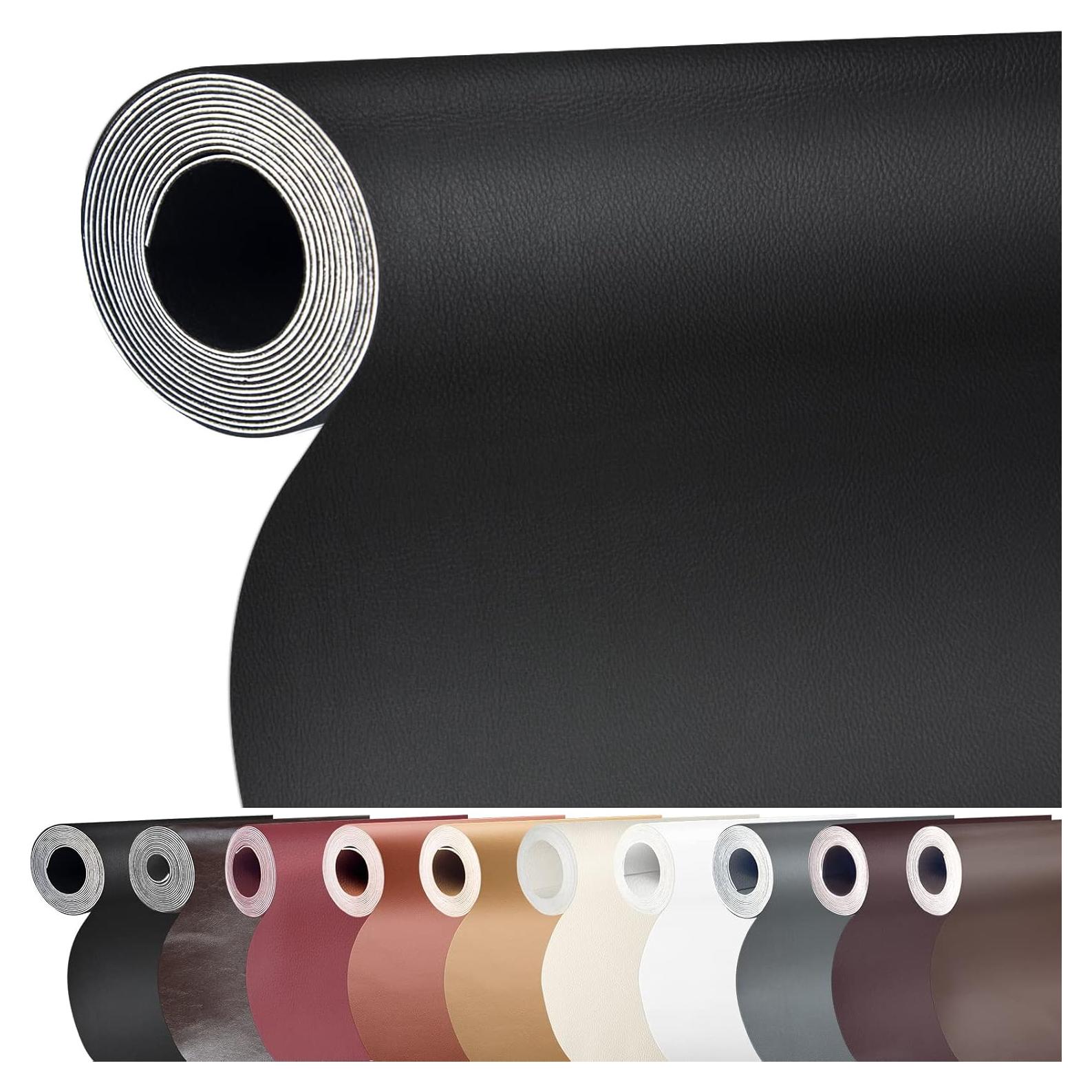 Kit de Parche de Reparación de Cuero Autoadhesivo BONAIER 43x200 cm Negro