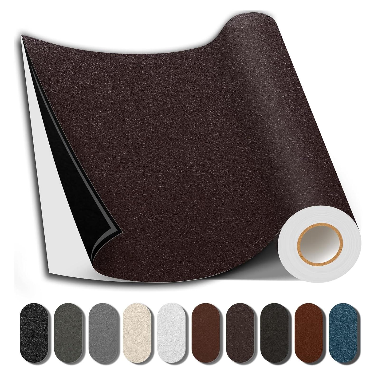 Parche Autoadhesivo de Cuero Shagoom 43x200 cm Marrón Oscuro