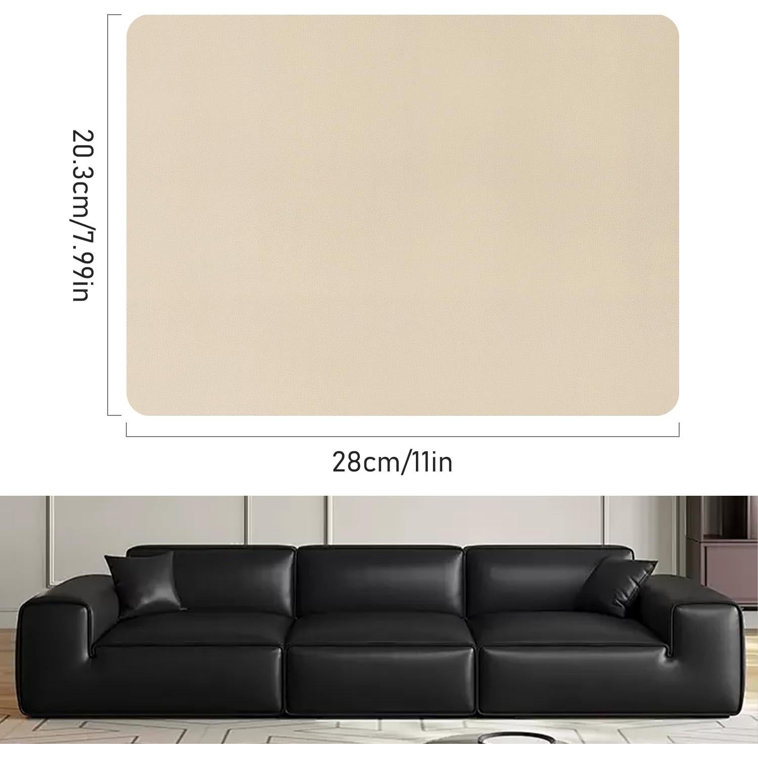 Parches de Reparación de Cuero Sintético EMORBALS 2 Pcs Beige