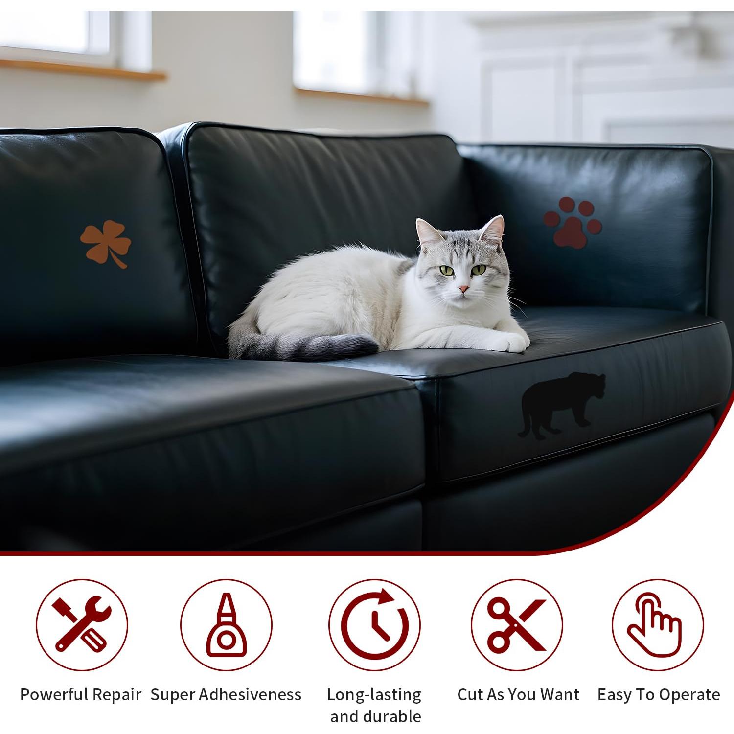 Parches de Reparación de Cuero Sintético EMORBALS 2 Pcs Beige