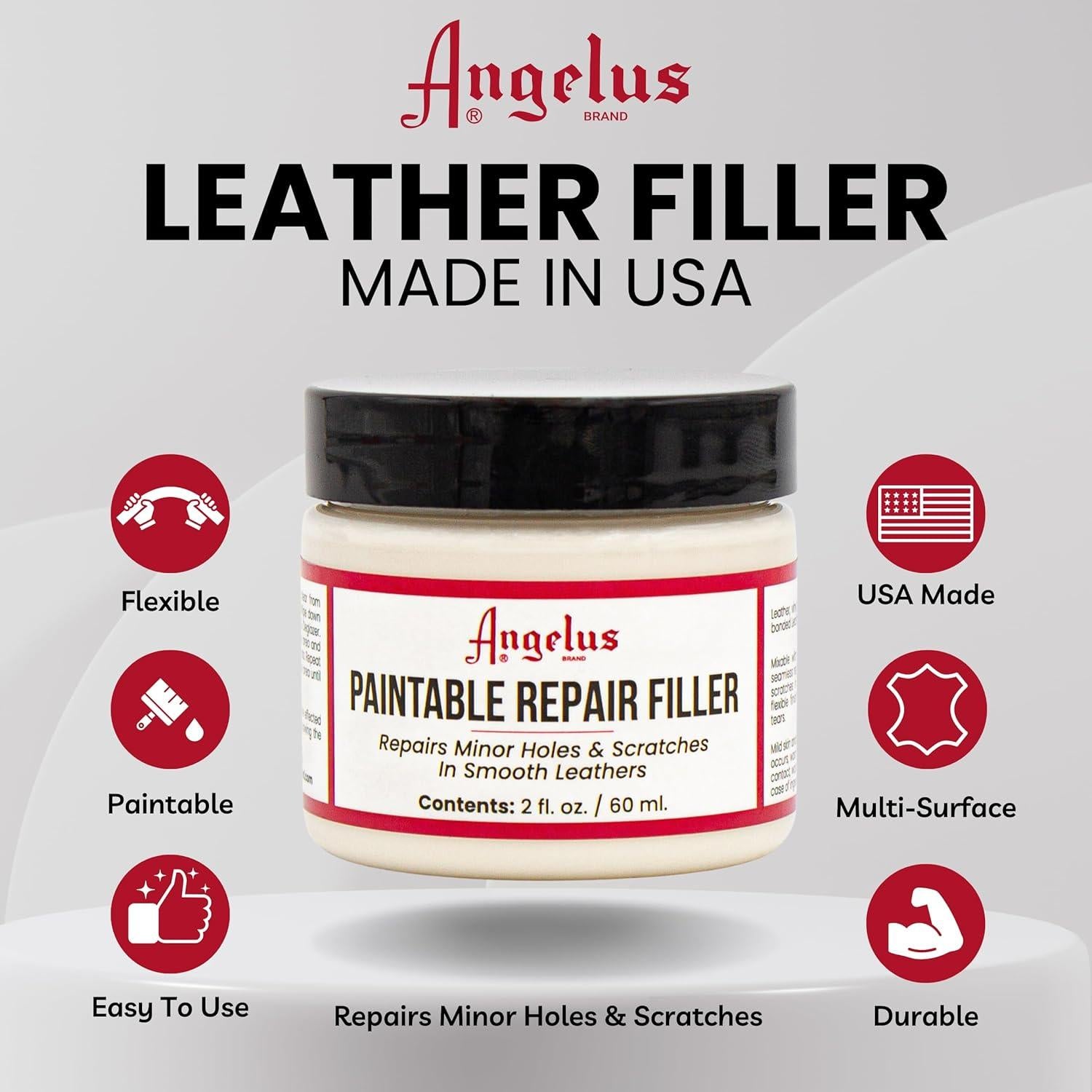 Relleno de Cuero Angelus 59 ml para Reparar Agujeros y Grietas