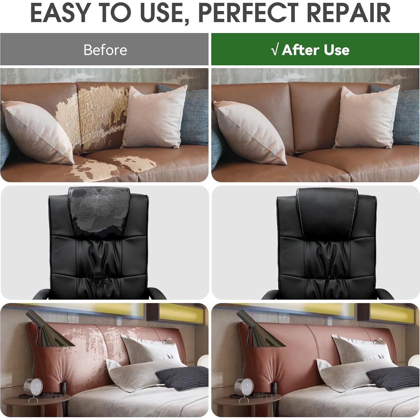 Parche de Reparación de Cuero Luevita 43x152 cm Marrón Oscuro