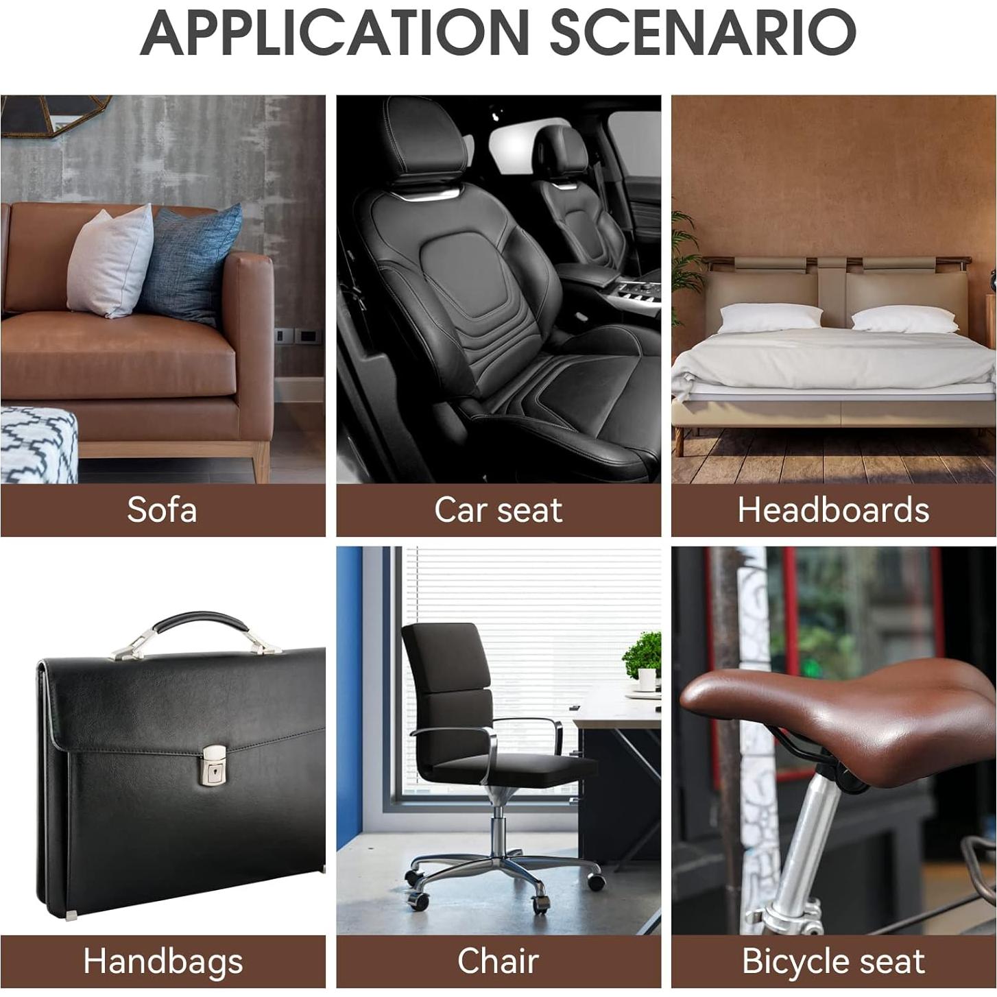 Parche de Reparación de Cuero Luevita 43x152 cm Marrón Oscuro