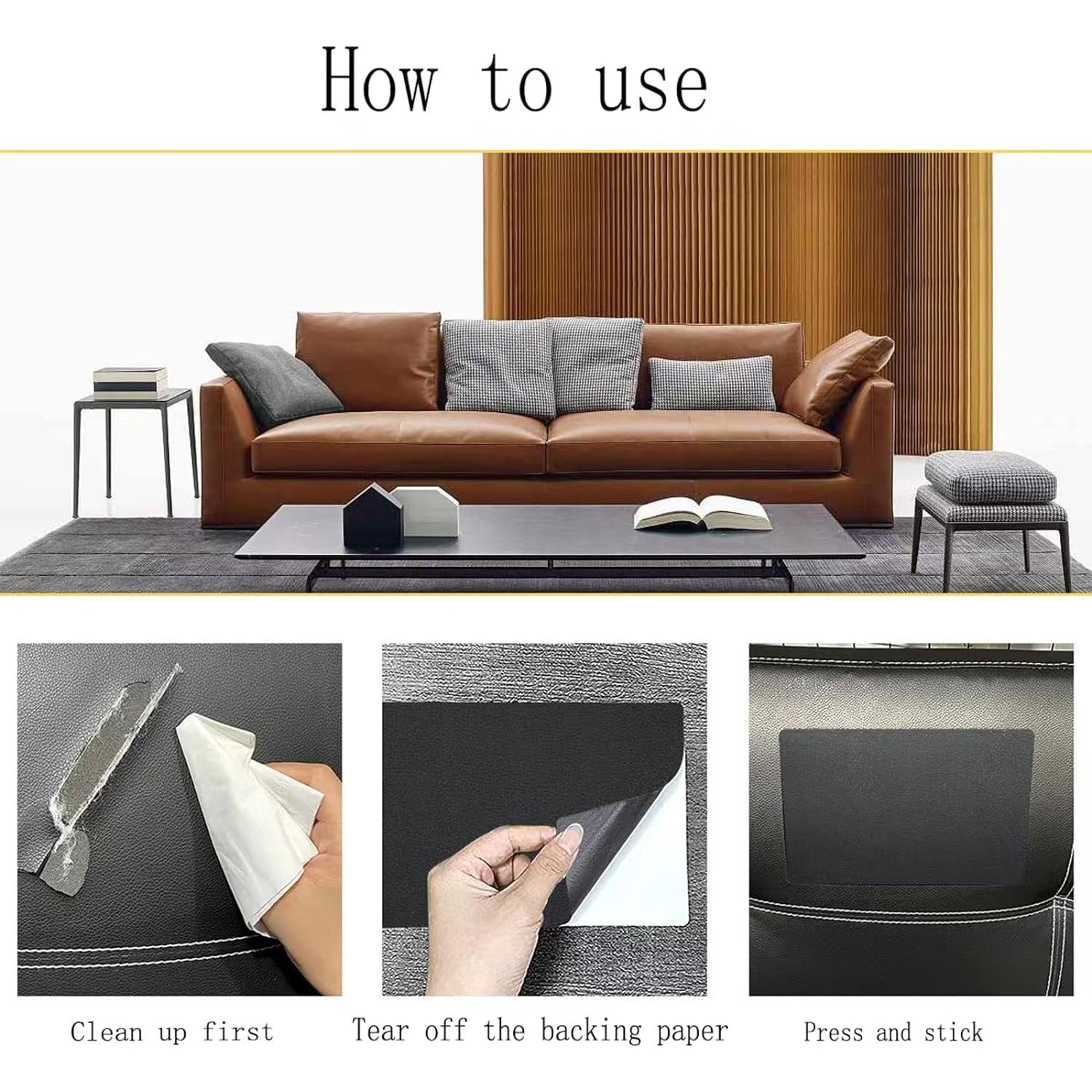 Cinta de Reparación de Cuero Negra PXBBZDQ 40.64x299.72 cm