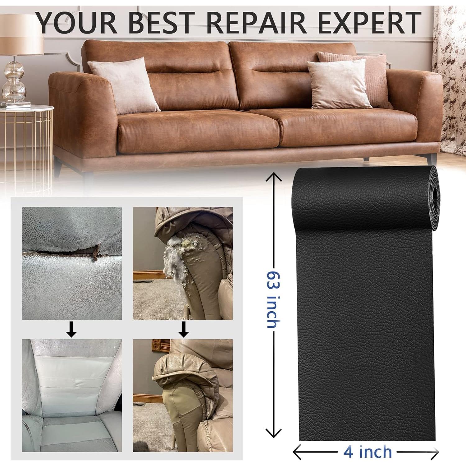 Parche de Reparación de Cuero YAFLC 10x160 cm Autoadhesivo Marrón