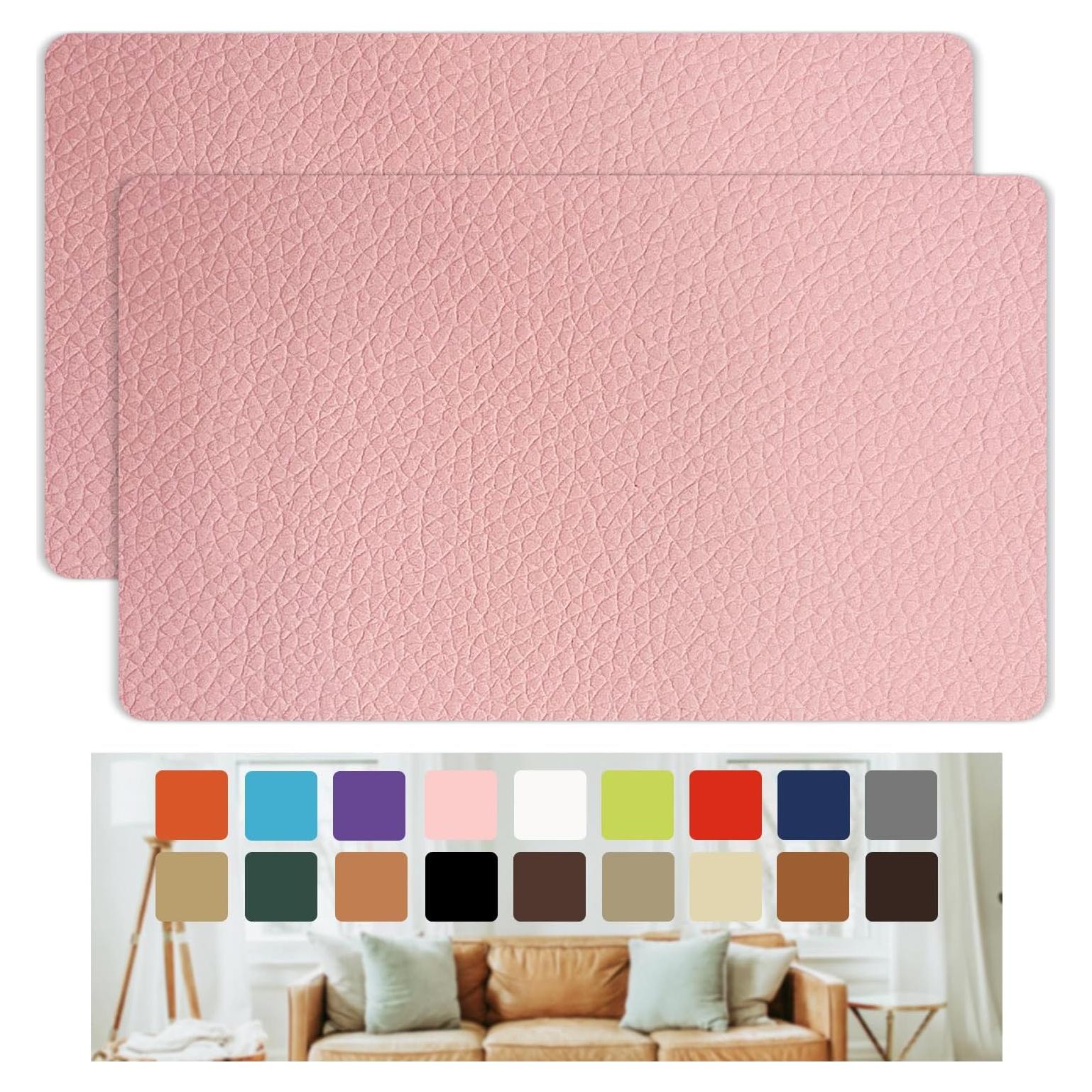 Parche de Reparación de Cuero Rosa Giftmeet 20x30 cm 2 Pcs