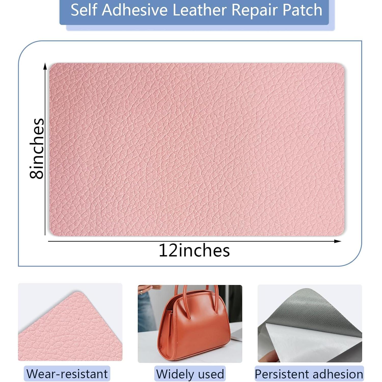 Parche de Reparación de Cuero Rosa Giftmeet 20x30 cm 2 Pcs