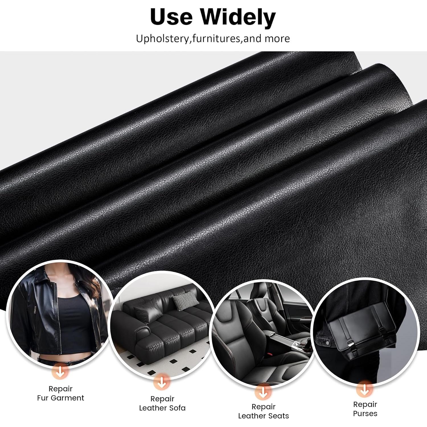 Parche de Reparación de Cuero TONTONJIA 10x152 cm Negro