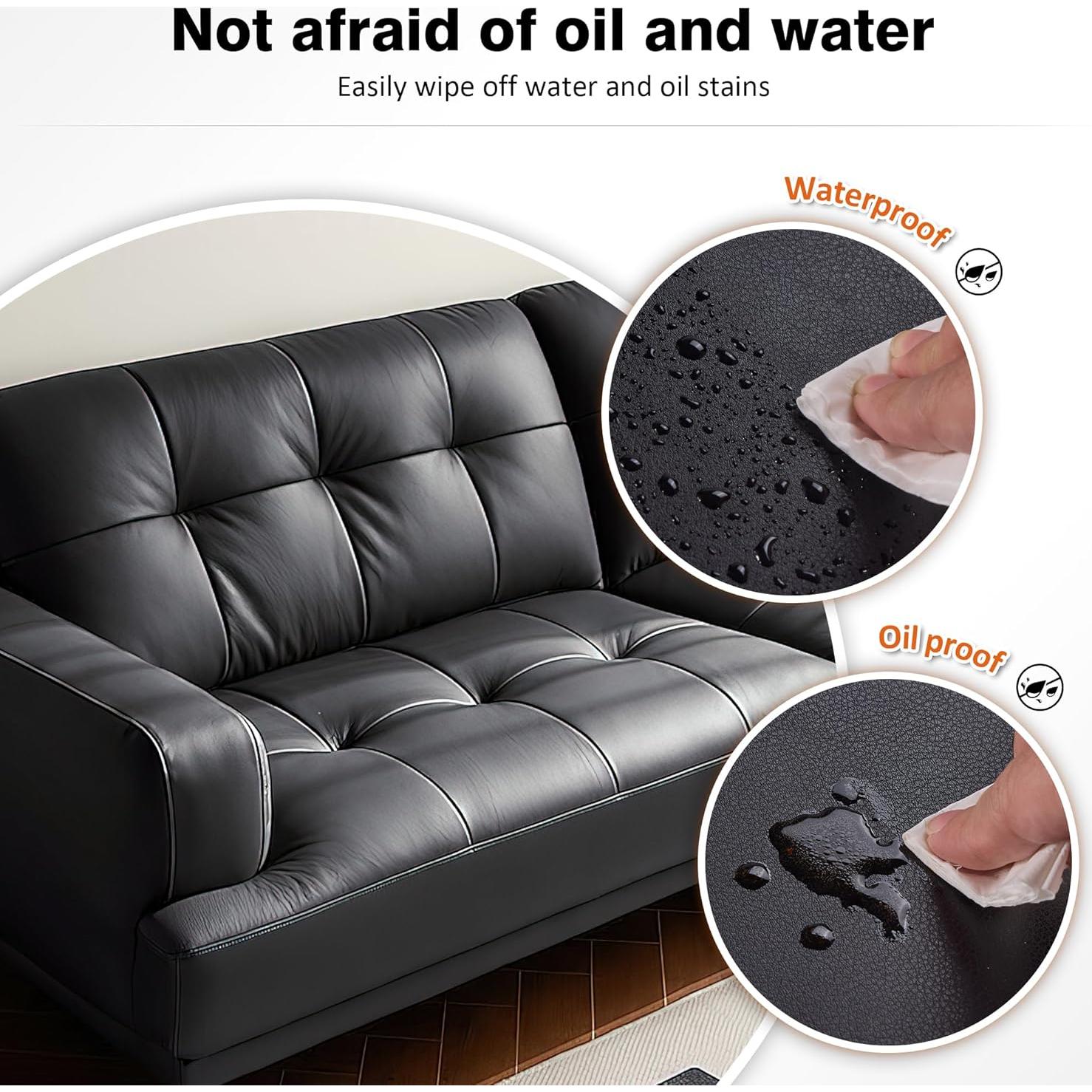 Parche de Reparación de Cuero TONTONJIA 10x152 cm Negro