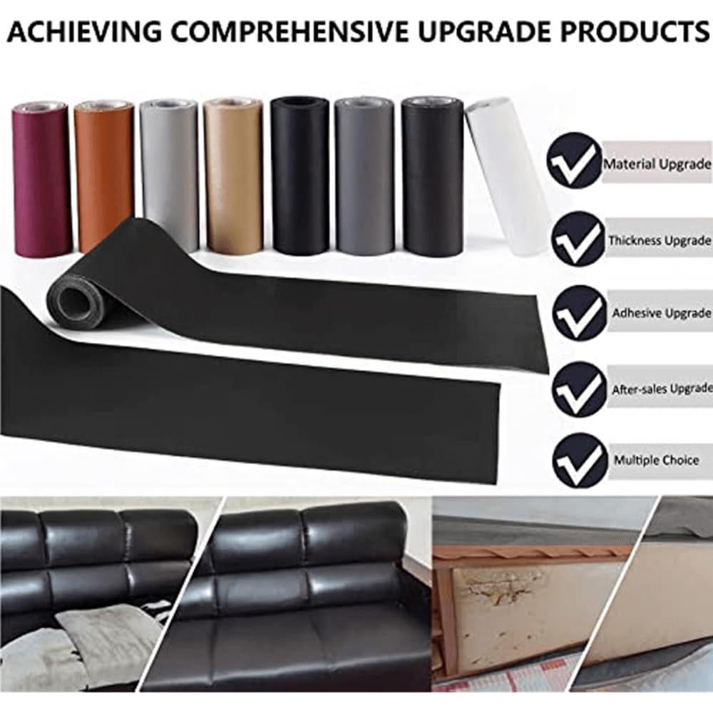 Parche de Reparación de Cuero TONTONJIA 10x152 cm Negro