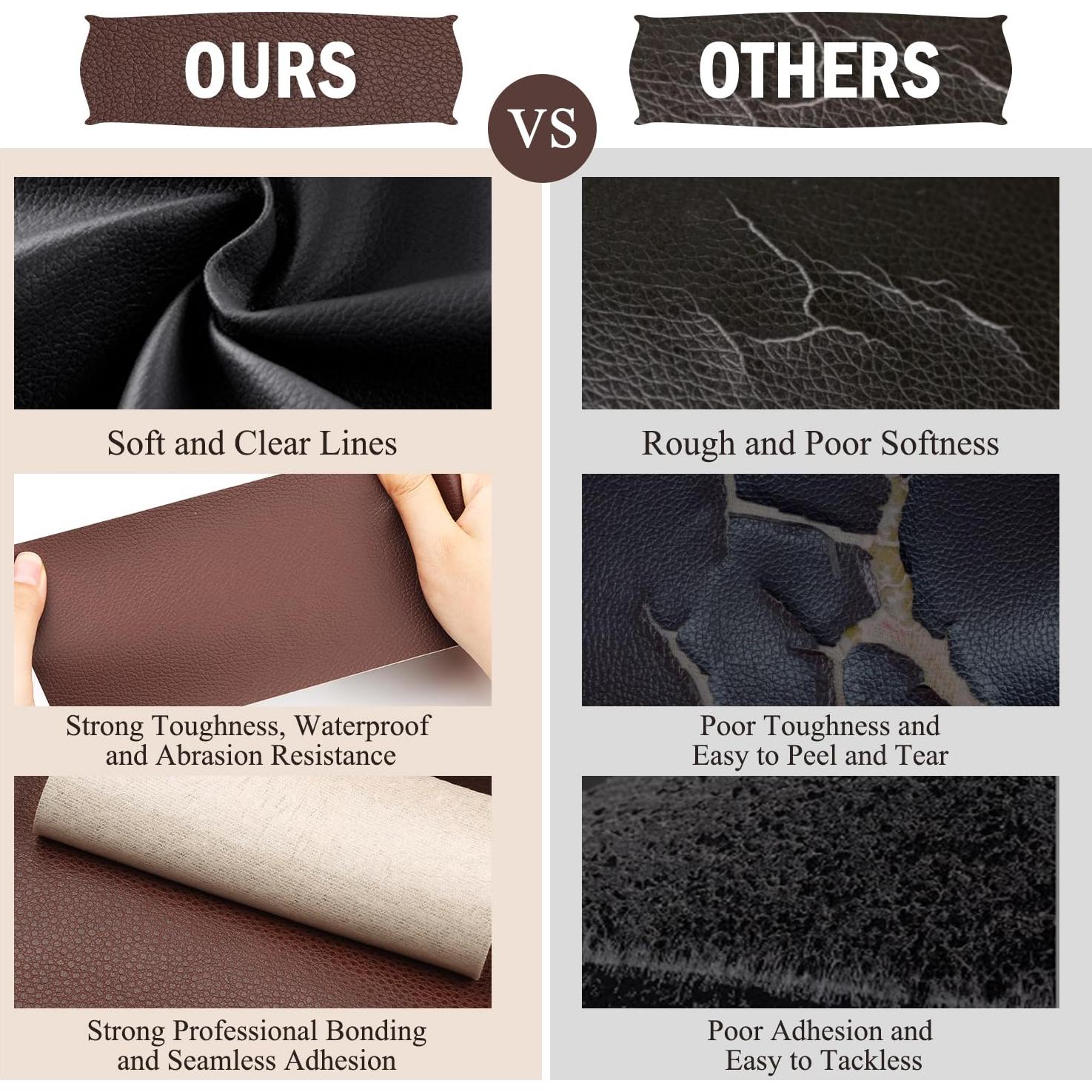 Kit de Parche de Cuero Autoadhesivo MAPVOLUT 3 Rollos 8.9x101.6 cm