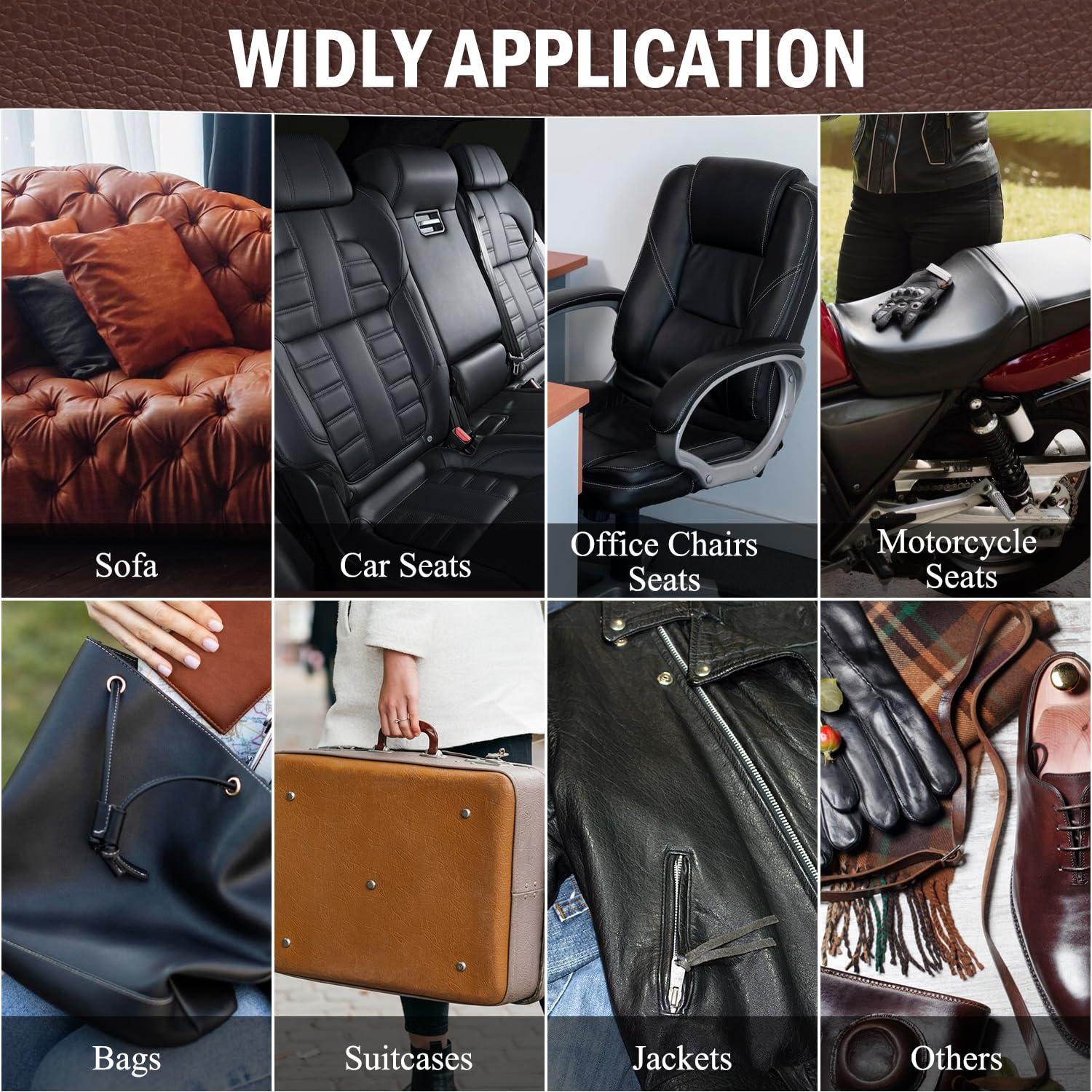 Kit de Parche de Cuero Autoadhesivo MAPVOLUT 3 Rollos 8.9x101.6 cm