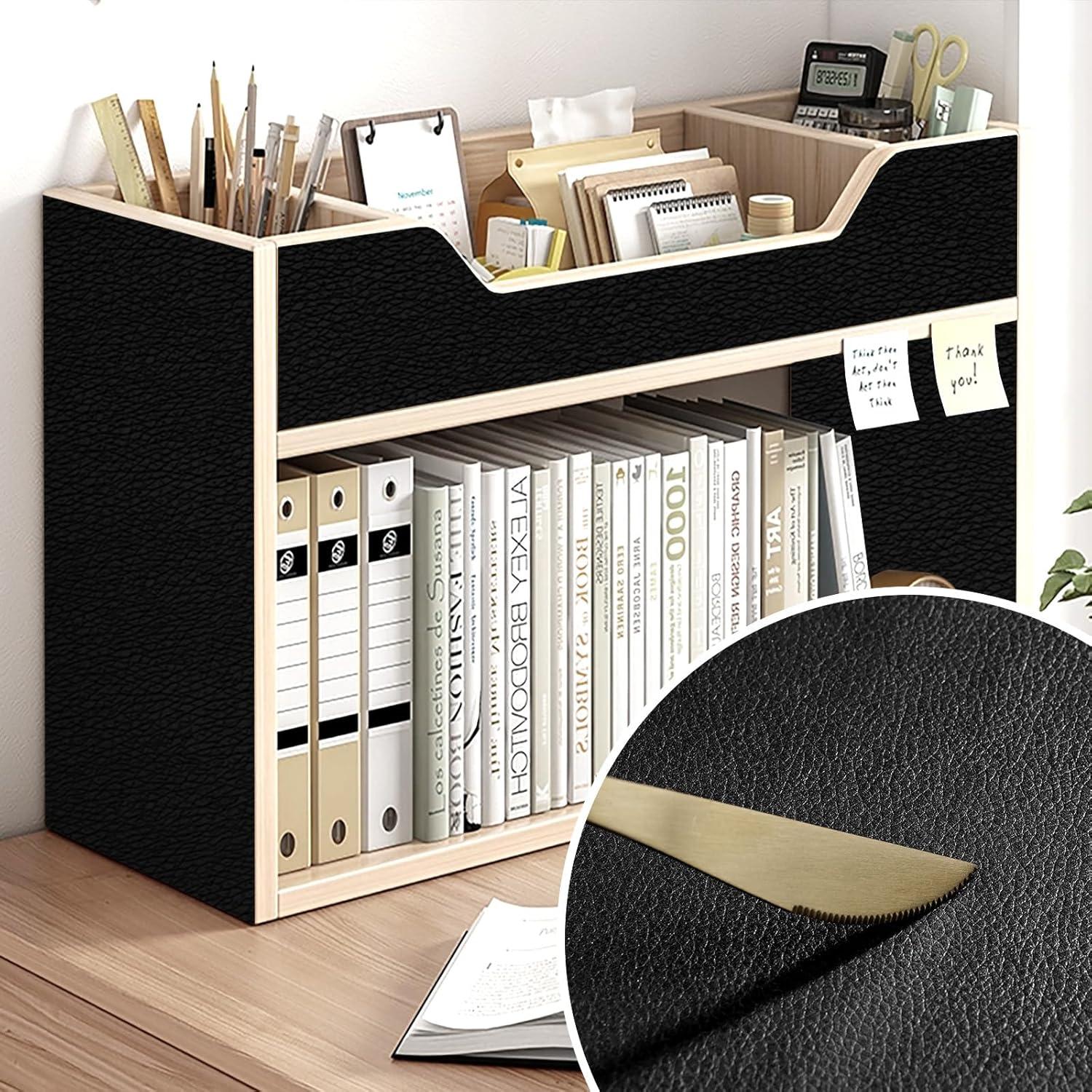 Leather Repair Patch 7x80 inch Large Self-Adhesive Leather Repair Tape Vinyl DIY Leather Repair Kit for Sofa Car Seats Chairs Shoes Bags Damaged Leather Furniture (Black)