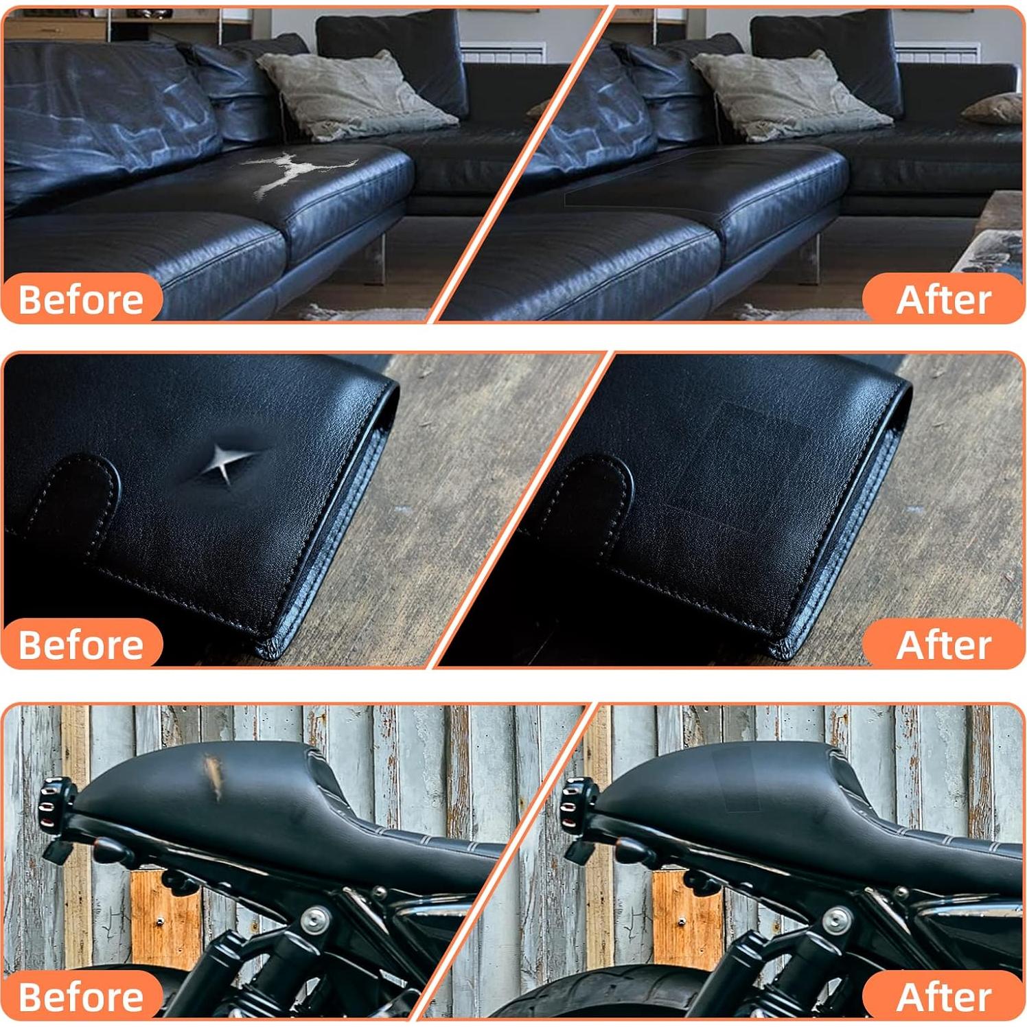 DXBULL Large Leather Repair Patch 35.4x78.7 inch Repair Tape Self-Adhesive for Furniture Sofas Car Seats Chair Couches Handbags Jackets Decorative Home Hotel Wall (Black)