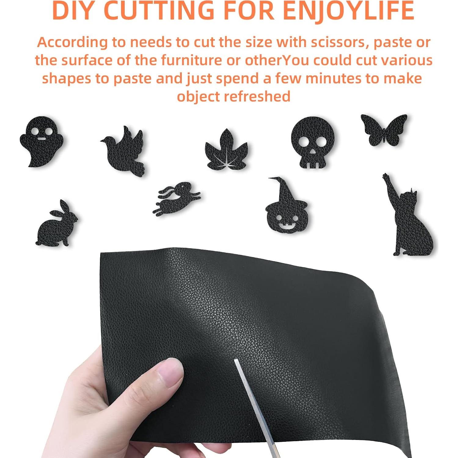 DXBULL Large Leather Repair Patch 35.4x78.7 inch Repair Tape Self-Adhesive for Furniture Sofas Car Seats Chair Couches Handbags Jackets Decorative Home Hotel Wall (Black)