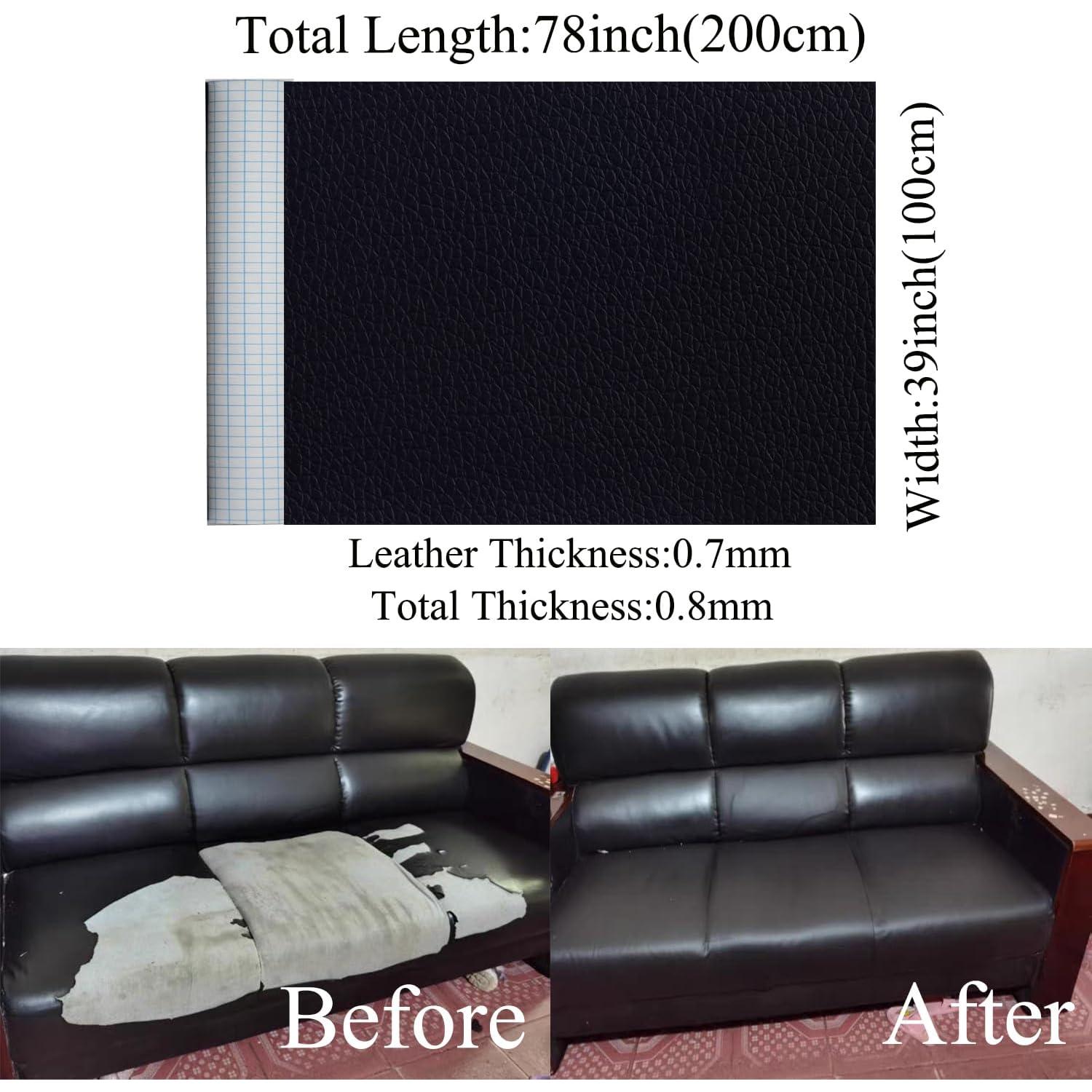 Kit de Parches Autoadhesivos de Cuero KJML DIY 99x198 cm Marrón