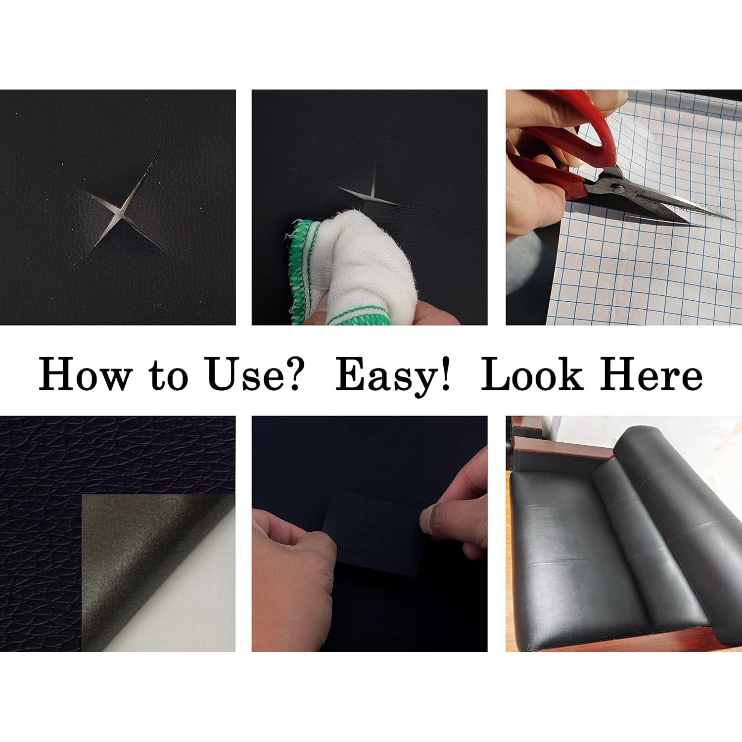 Kit de Parches Autoadhesivos de Cuero KJML DIY 99x198 cm Marrón