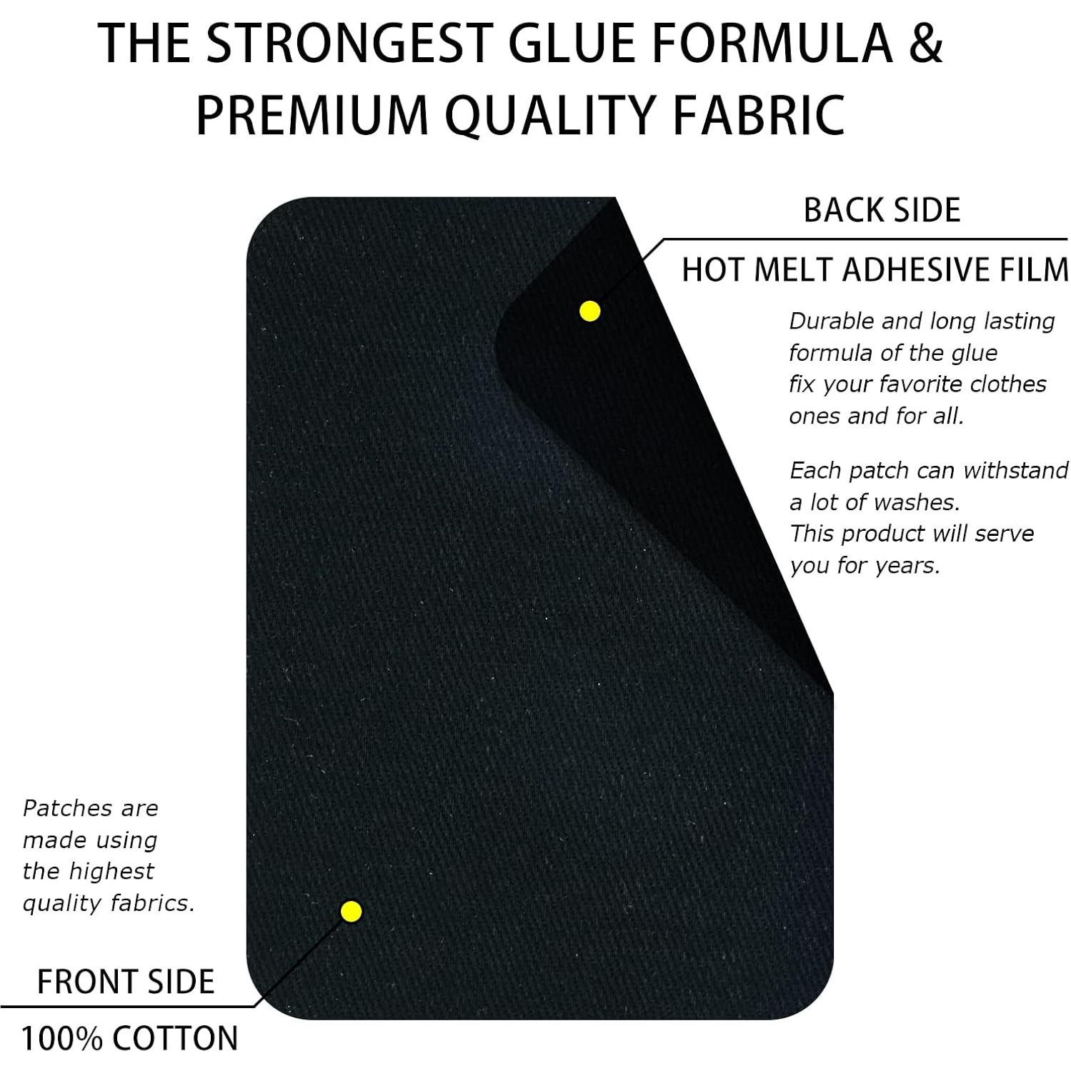 Parches Termoadhesivos Guokuai 6PCS Algodón Negro 7.5x10.5cm