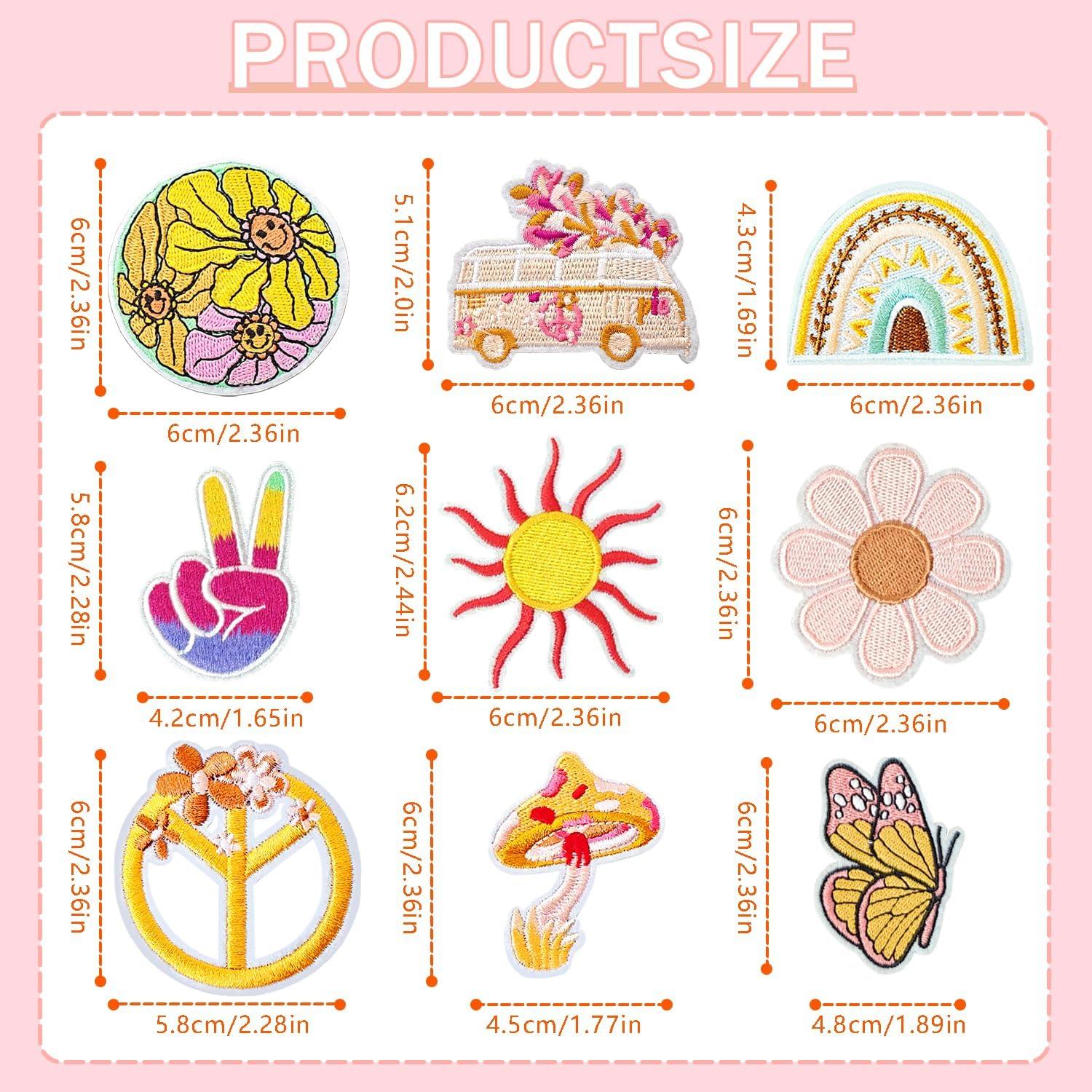 16 Piezas Parche Bordado ZESION para Ropa y Sombreros Amarillo