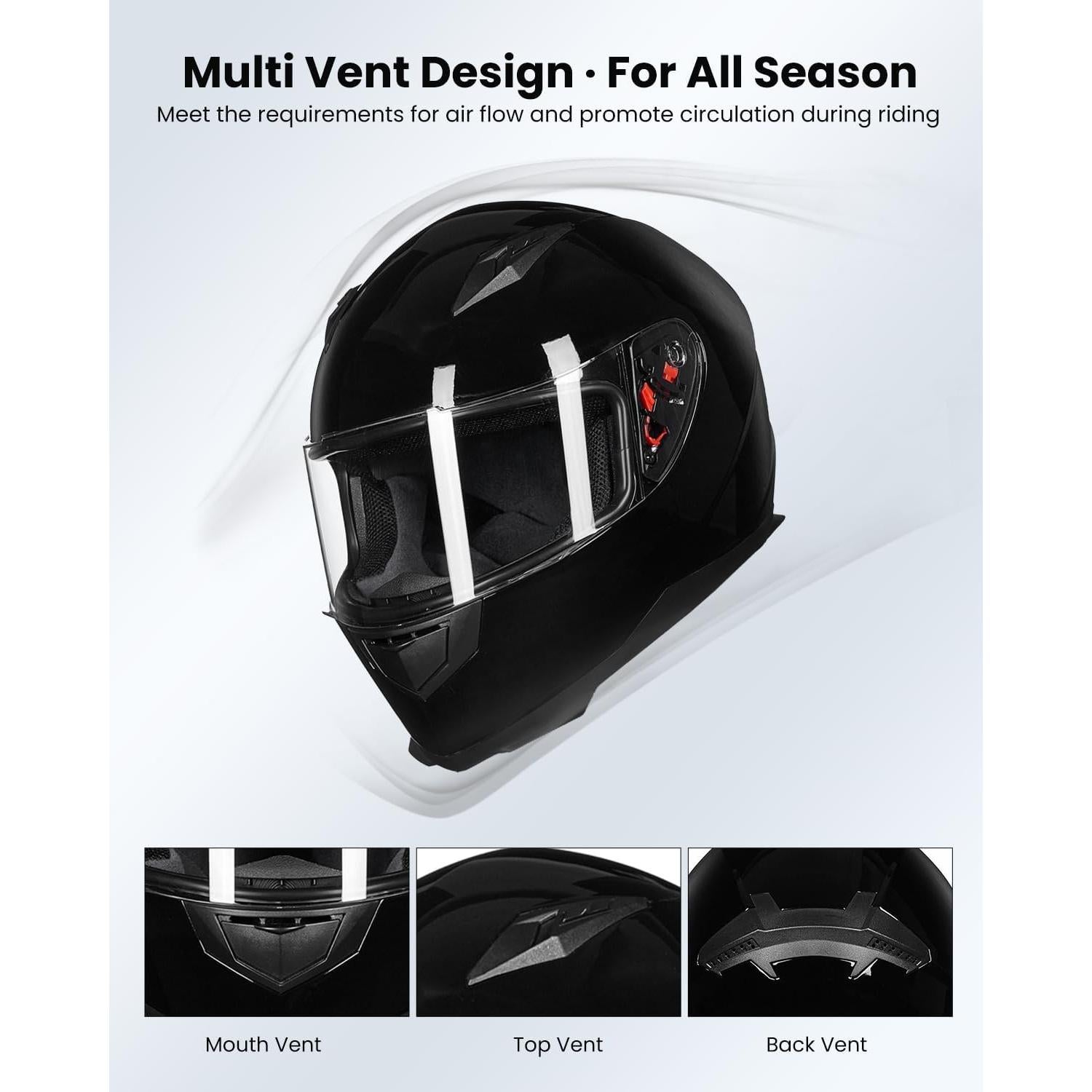 Casco de Moto ILM JK313 con 2 Visores y Bufanda Invierno