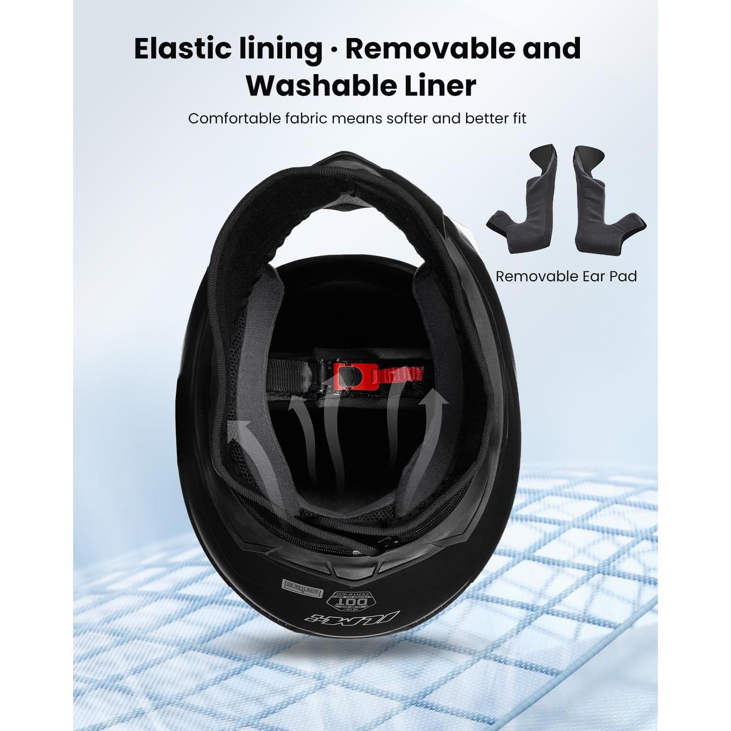 Casco de Moto ILM JK313 con 2 Visores y Bufanda Invierno