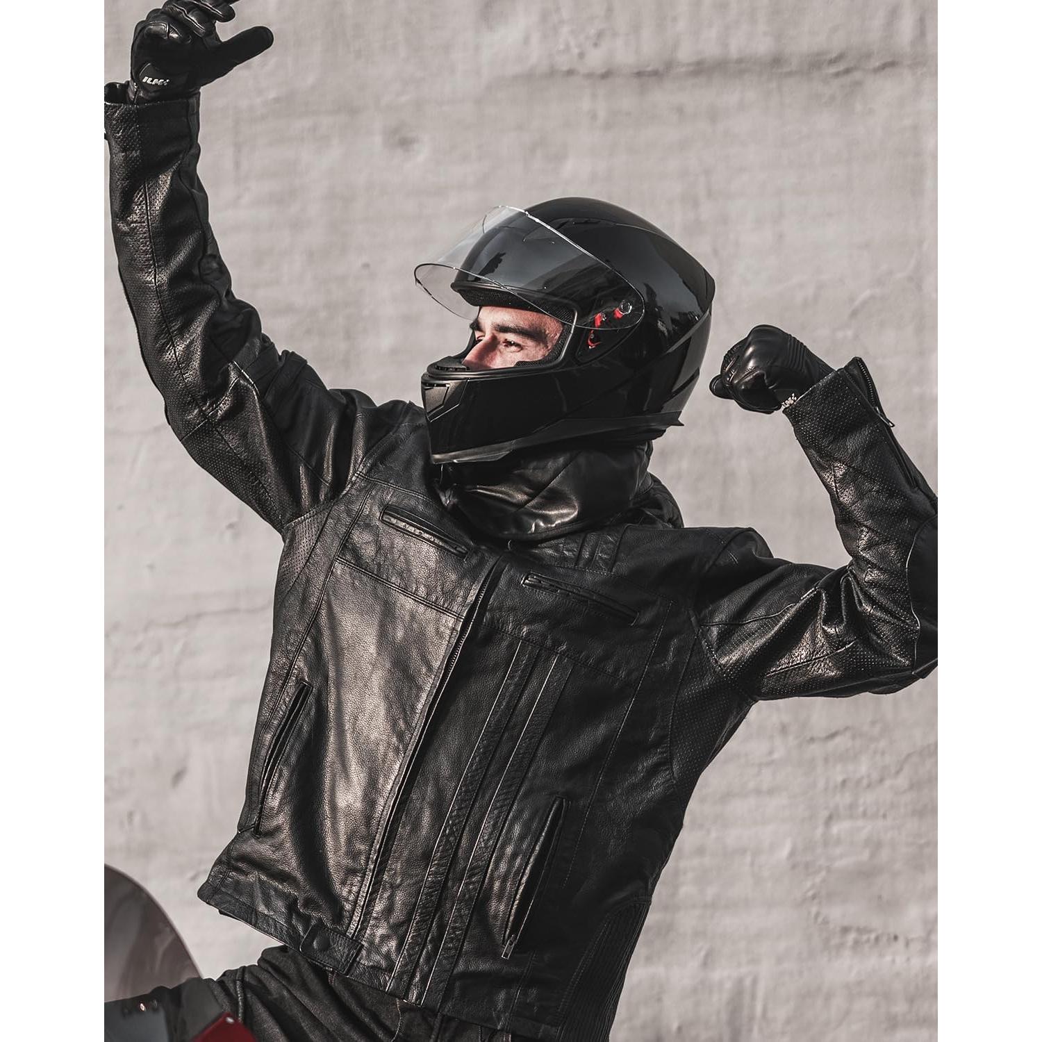 Casco de Moto ILM JK313 con 2 Visores y Bufanda Invierno