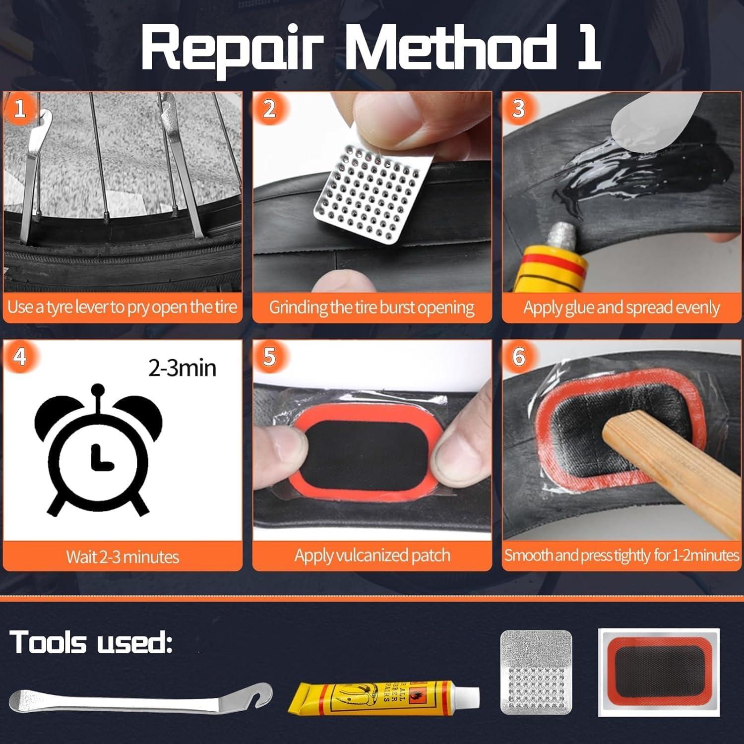 Kit de Reparación de Neumáticos de Bicicleta LECHI LC-004 - 39 Piezas