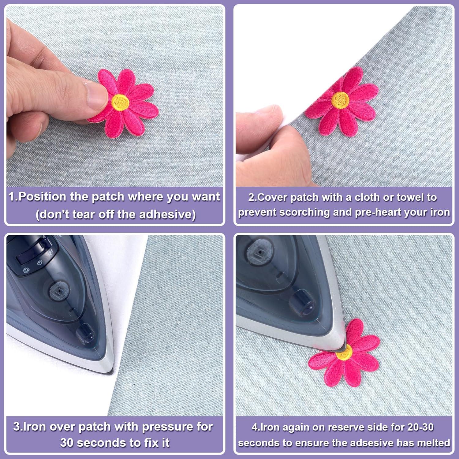 Parches Bordados de Flores PAGOW - 28 Pzs 4x4cm DIY
